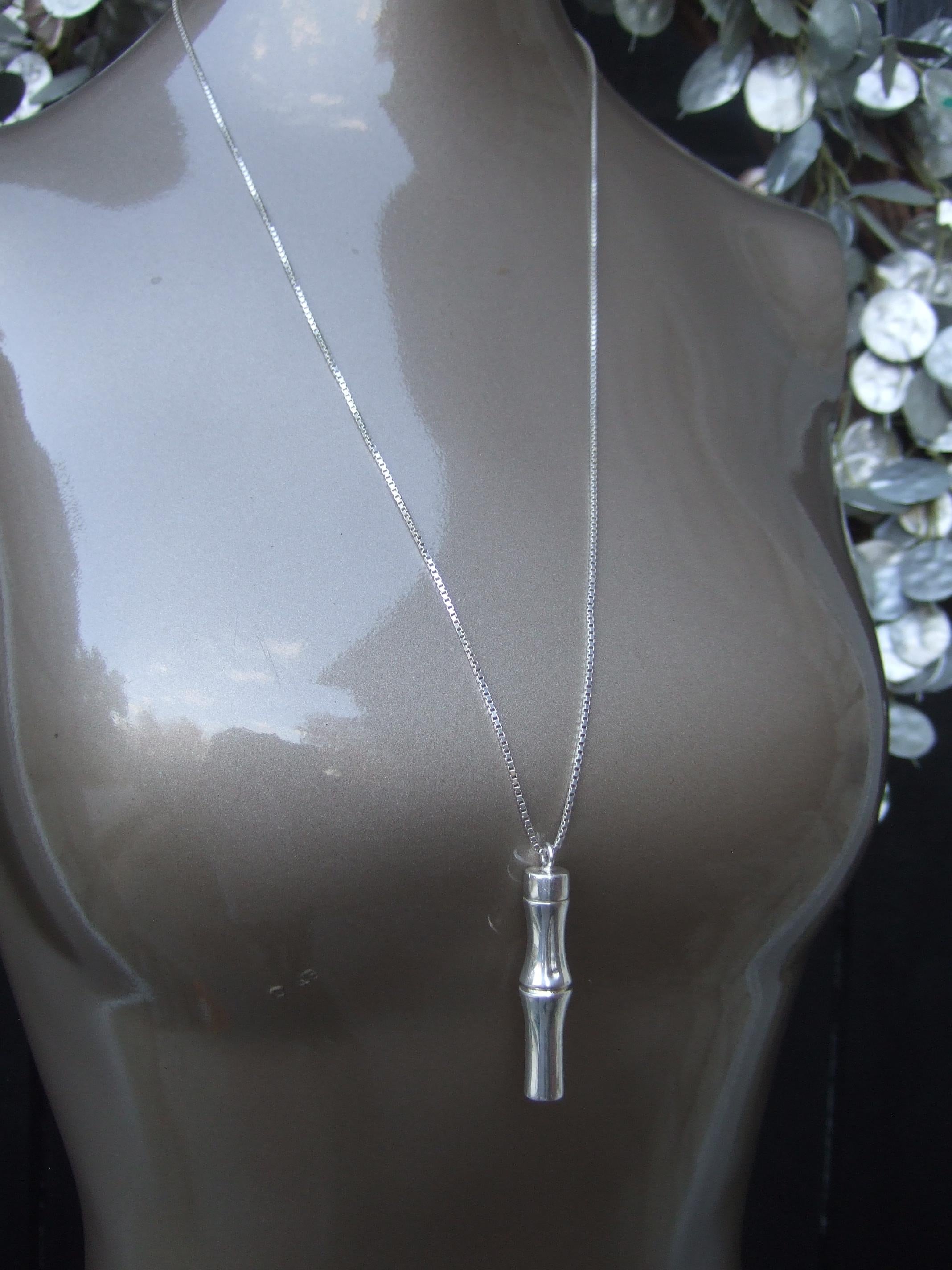 A.I.C. Italia Argento Sterling Collana con ciondolo stile bambù 21° C. in vendita 5