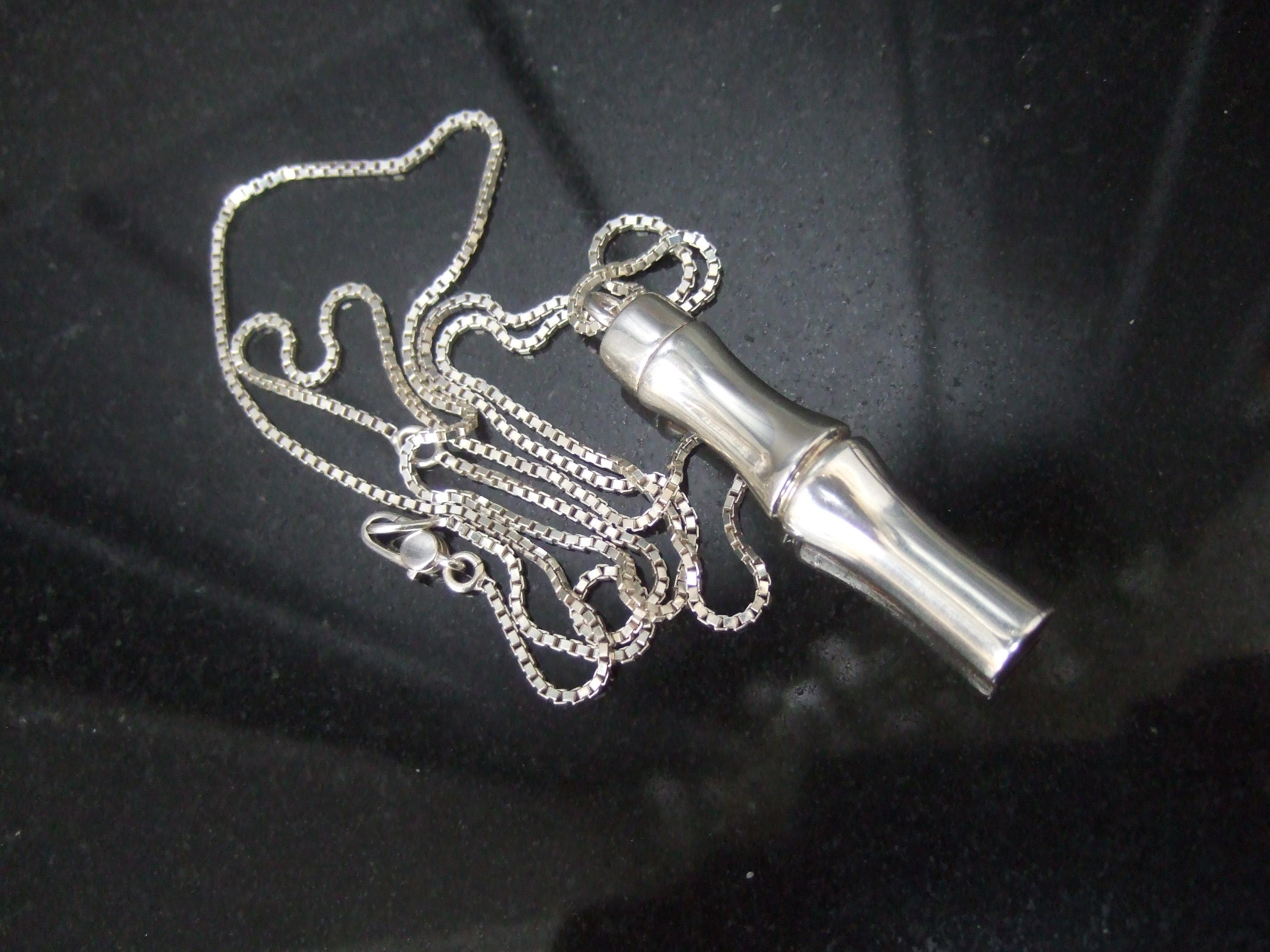 A.I.C. Italia Argento Sterling Collana con ciondolo stile bambù 21° C. in vendita 9