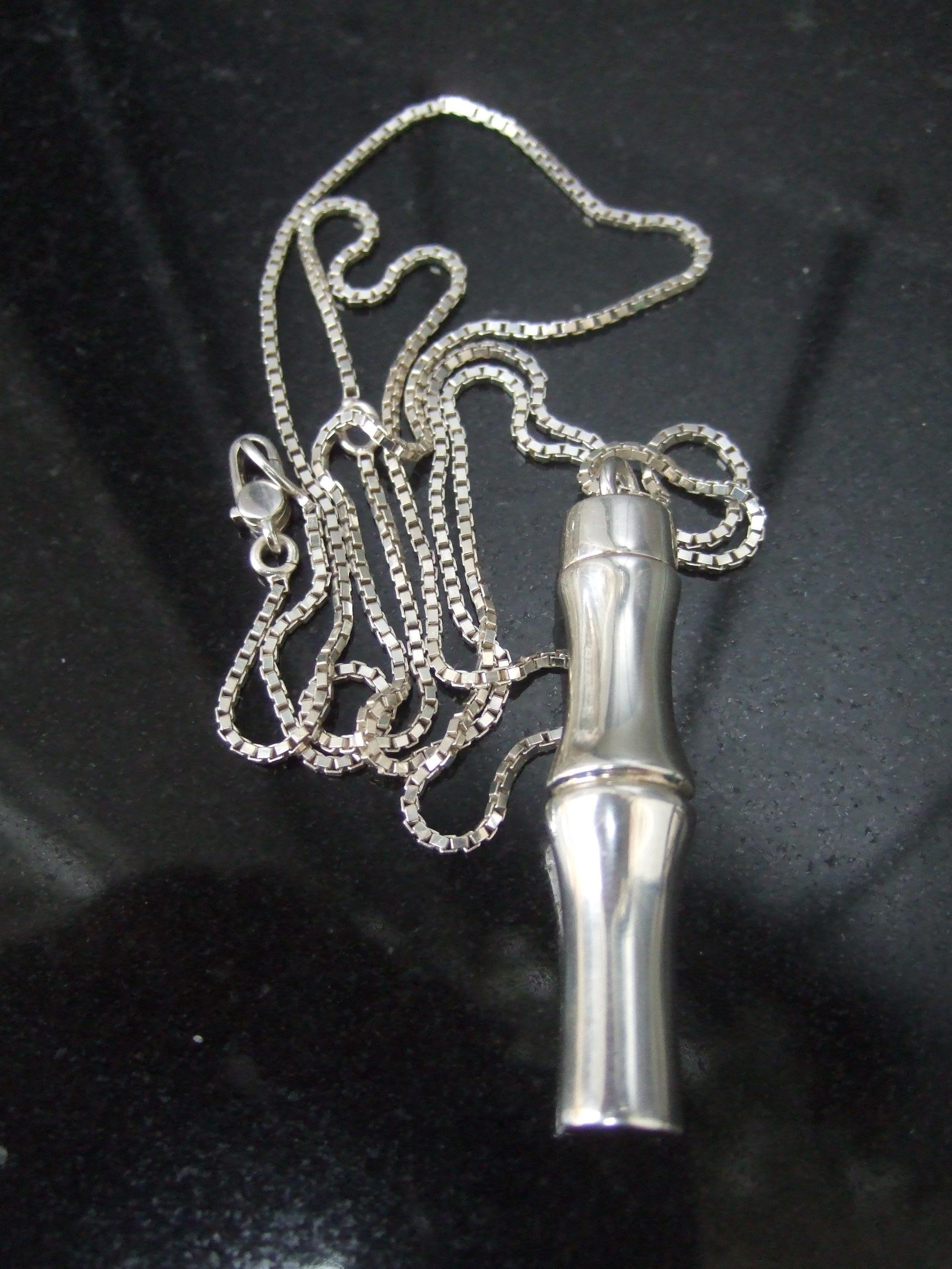 Moderno A.I.C. Italia Argento Sterling Collana con ciondolo stile bambù 21° C. in vendita