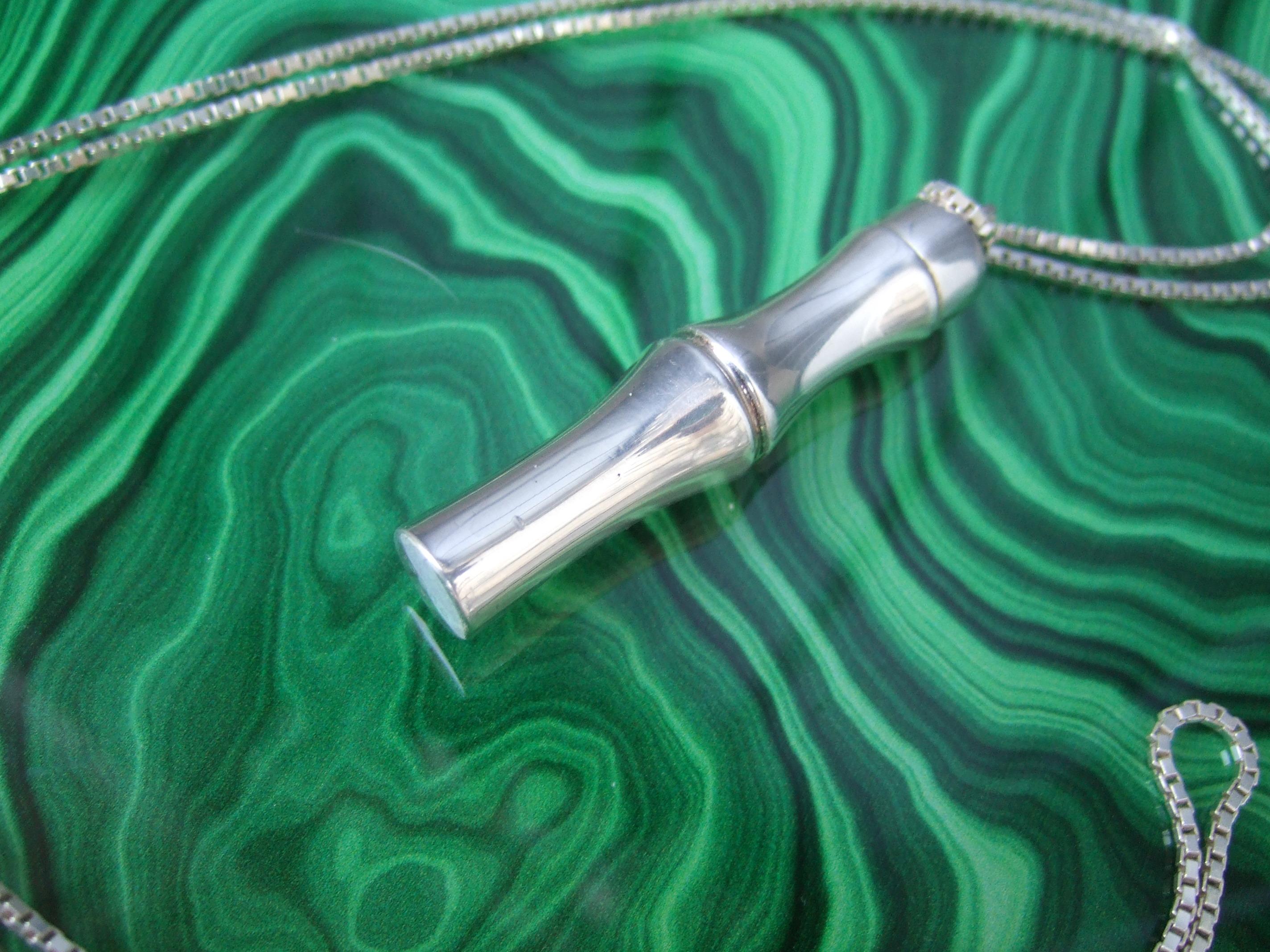 A.I.C. Italia Argento Sterling Collana con ciondolo stile bambù 21° C. In condizioni buone in vendita a University City, MO