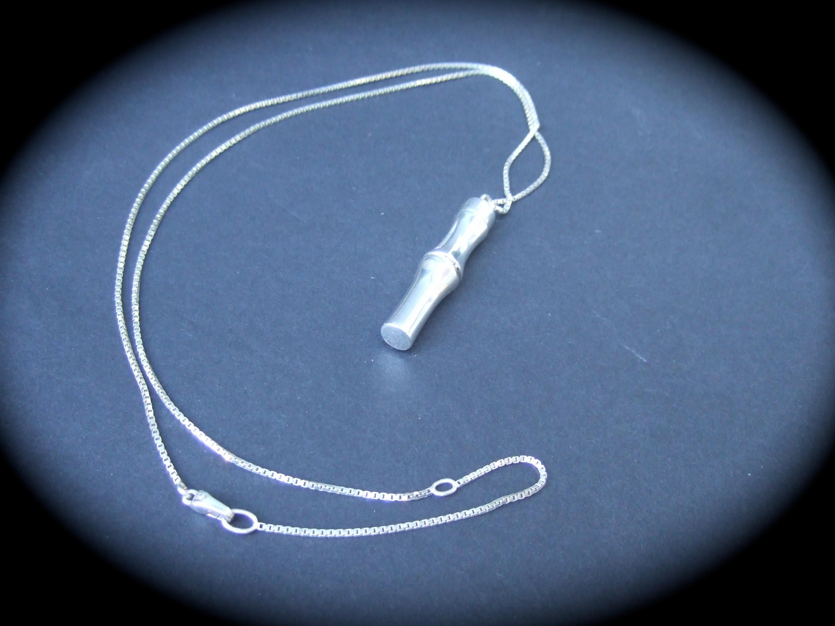 da uomo o donna A.I.C. Italia Argento Sterling Collana con ciondolo stile bambù 21° C. in vendita