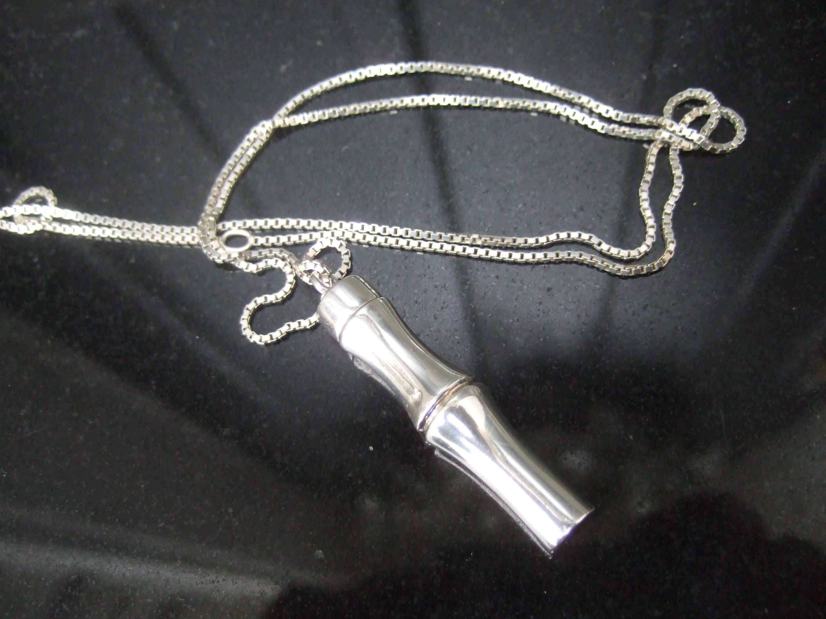 A.I.C. Italia Argento Sterling Collana con ciondolo stile bambù 21° C. in vendita 1