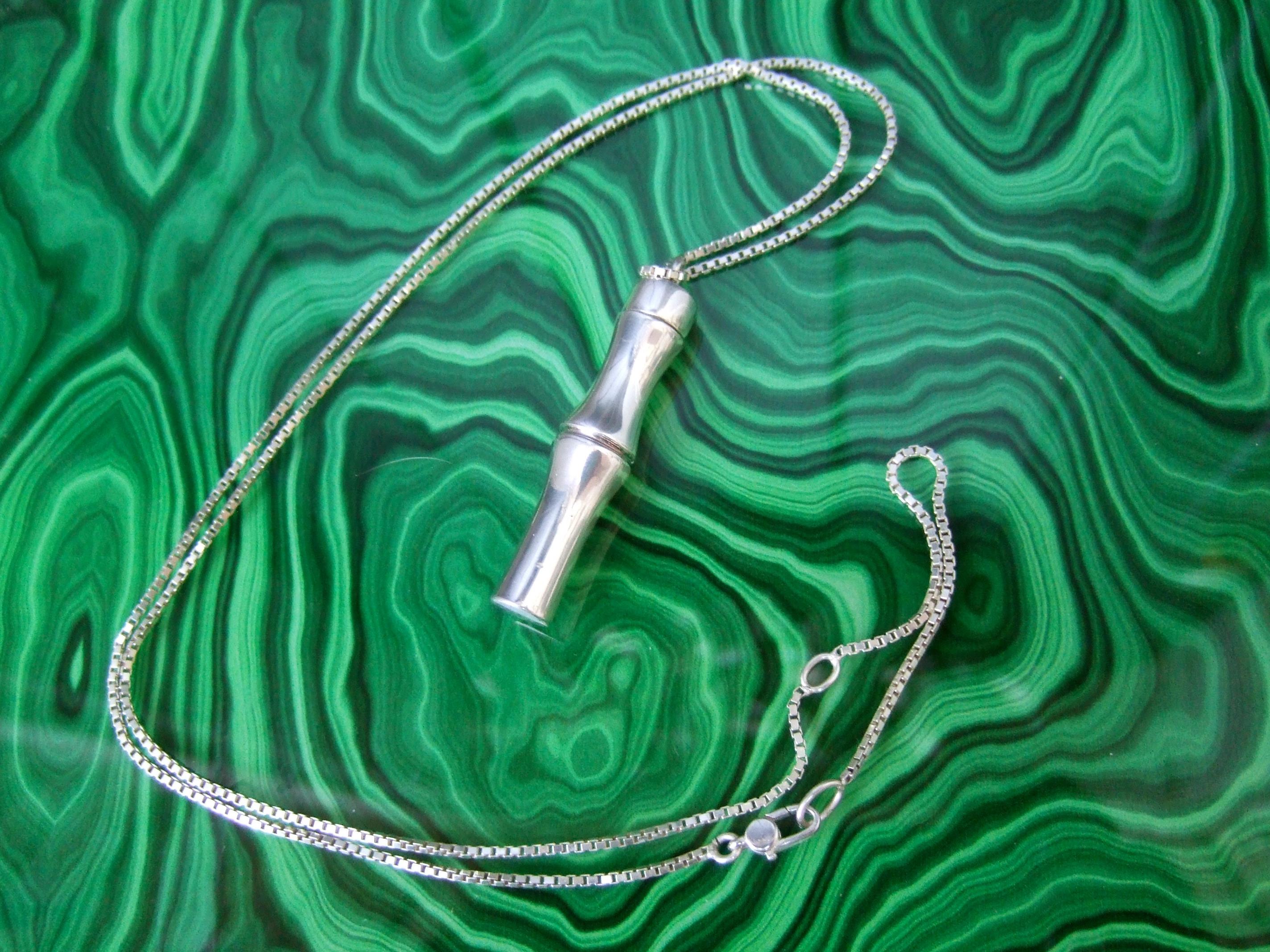 A.I.C. Italia Argento Sterling Collana con ciondolo stile bambù 21° C. in vendita 2