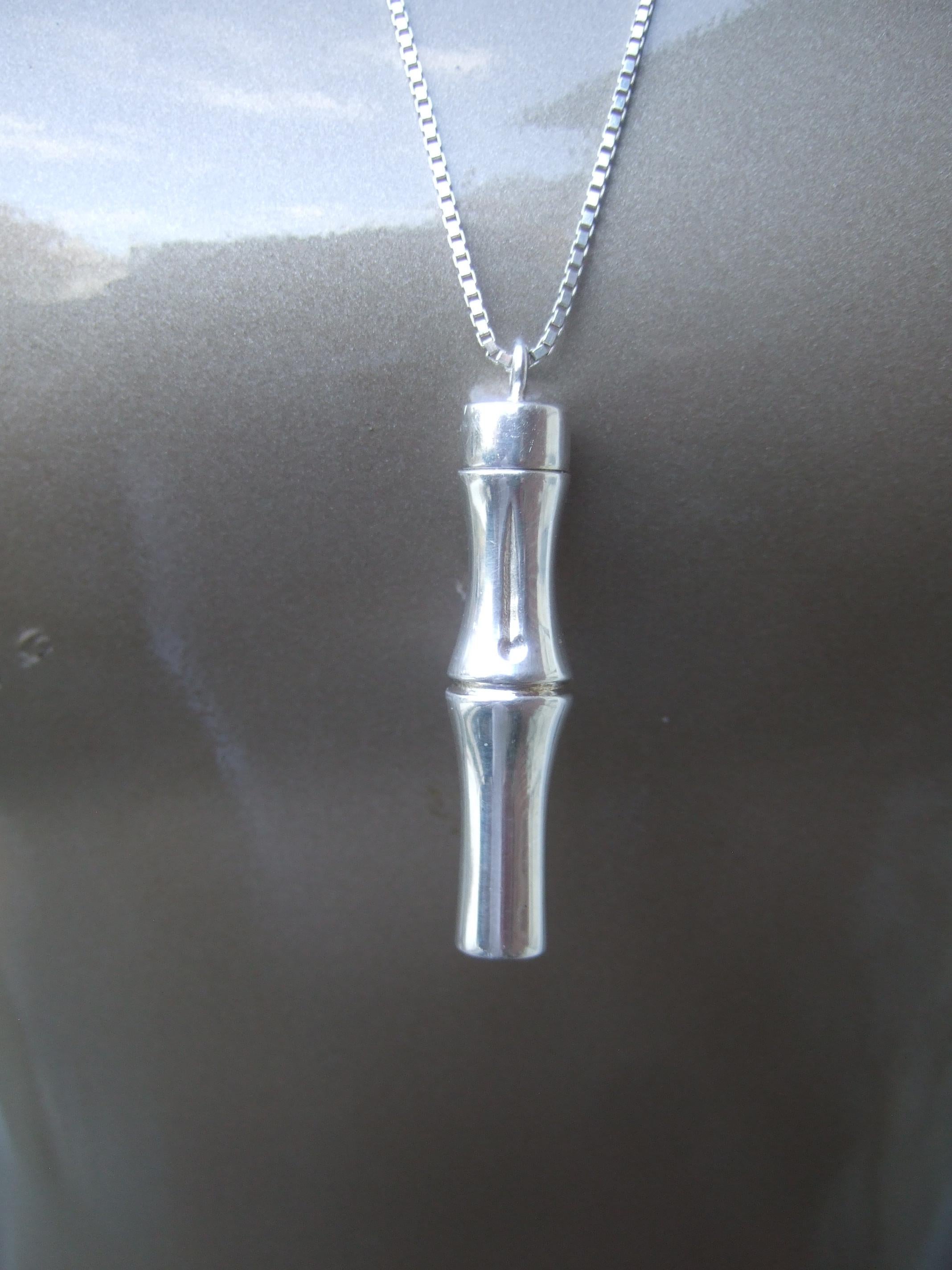 A.I.C. Italia Argento Sterling Collana con ciondolo stile bambù 21° C. in vendita 4