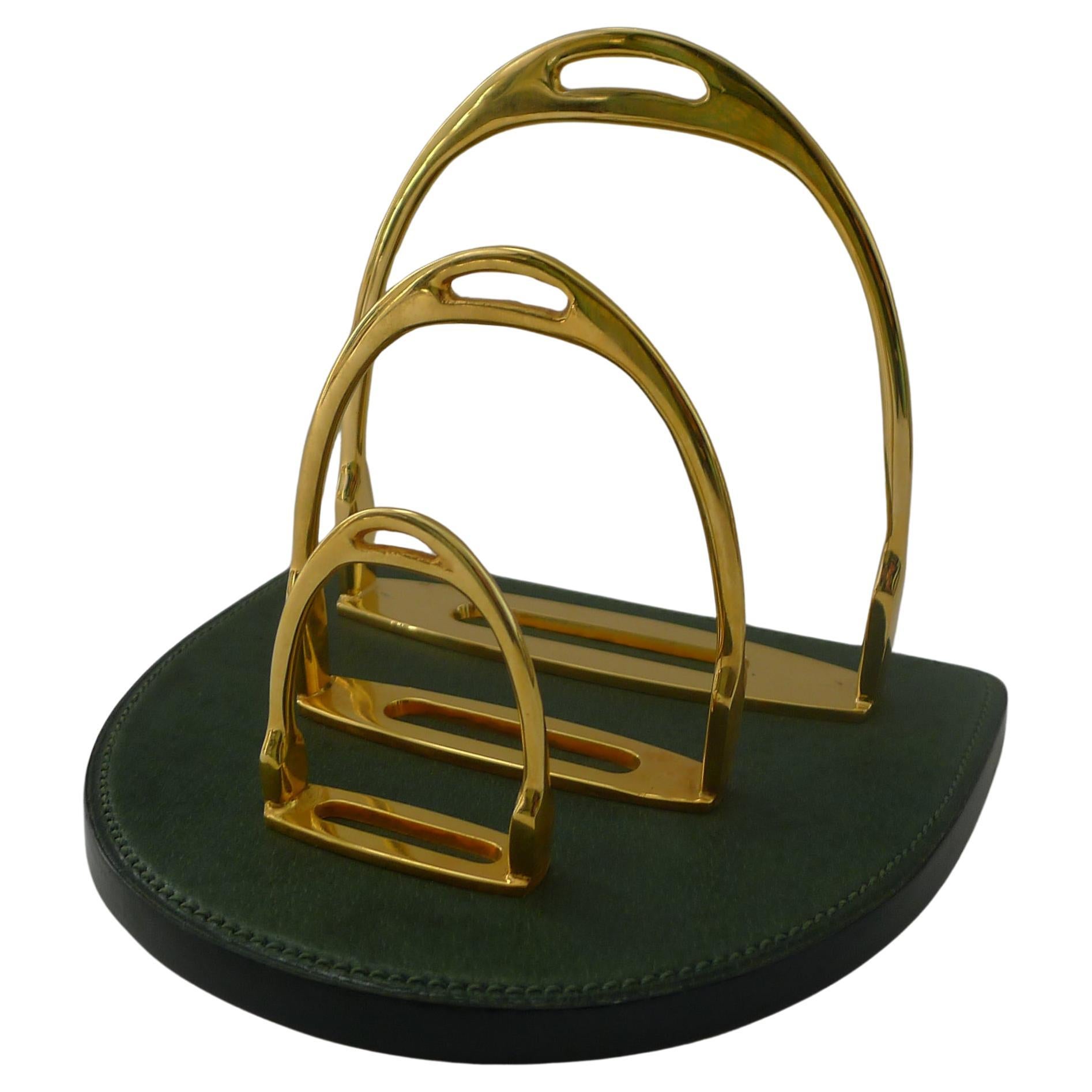 Gucci, Italy - Vintage Equestrian Letter Holder / Desk Organizer c.1975 For Sale