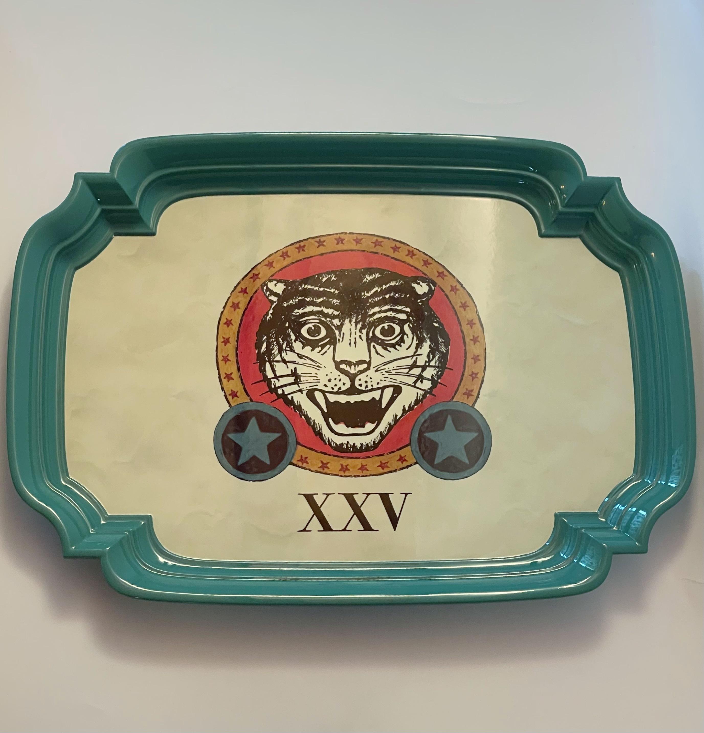 Gucci ivory metal tray embellished with 