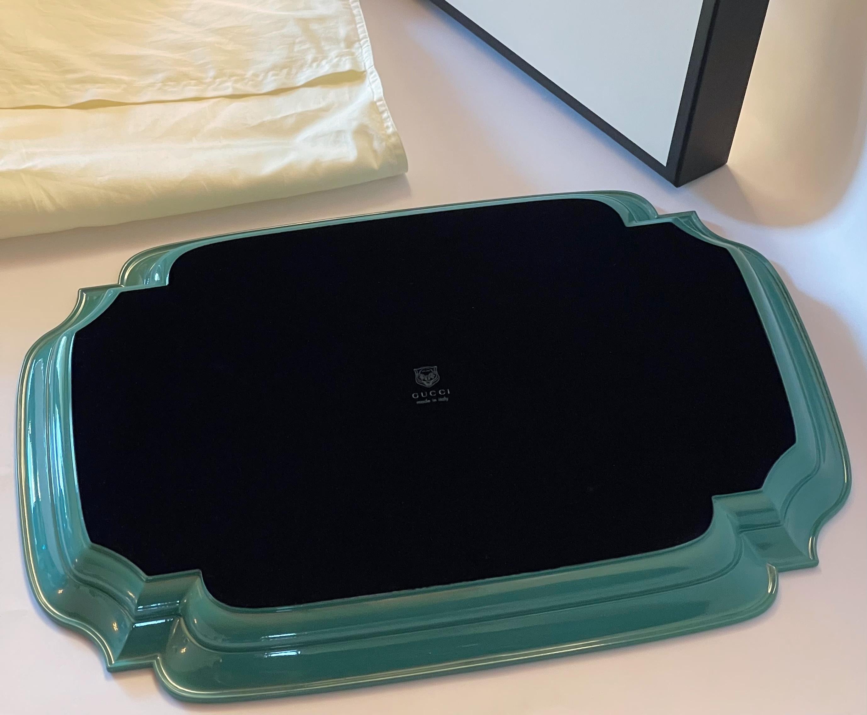 Gucci Ivory and Aquamarine Tiger Tray 2