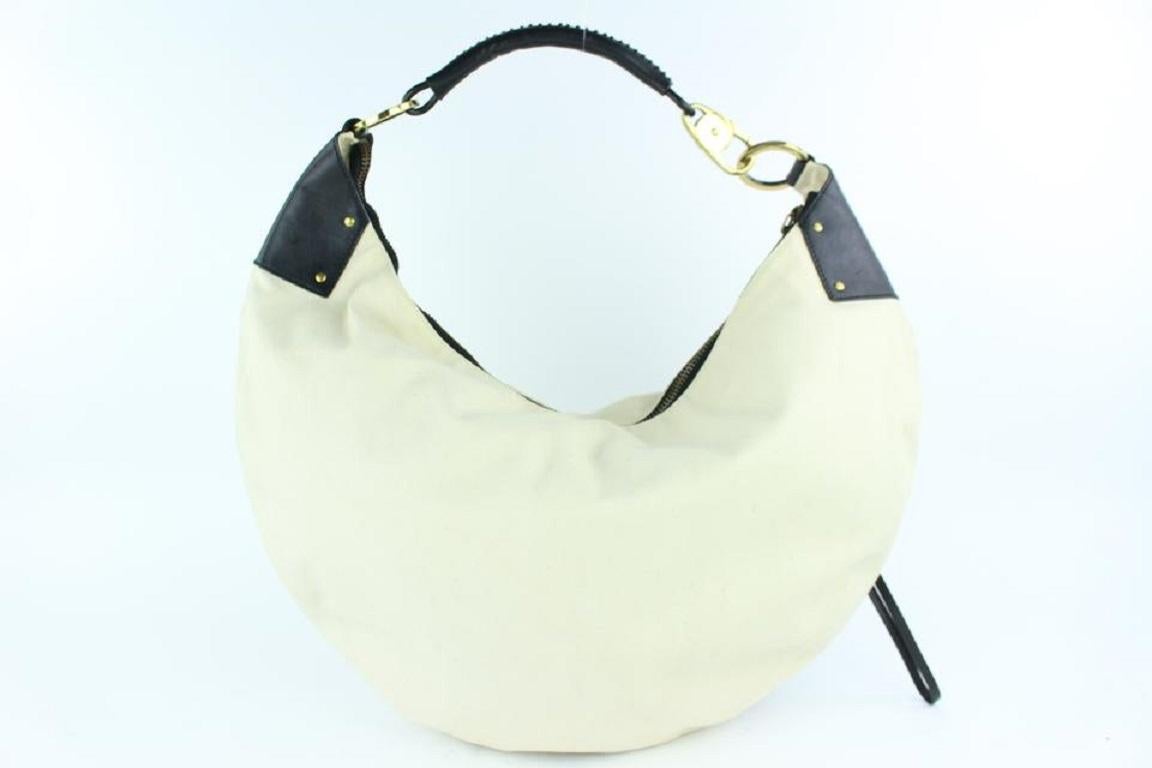 Gucci Ivory Bicolor with Pouch 6gz0116 White Canvas Hobo Bag 4