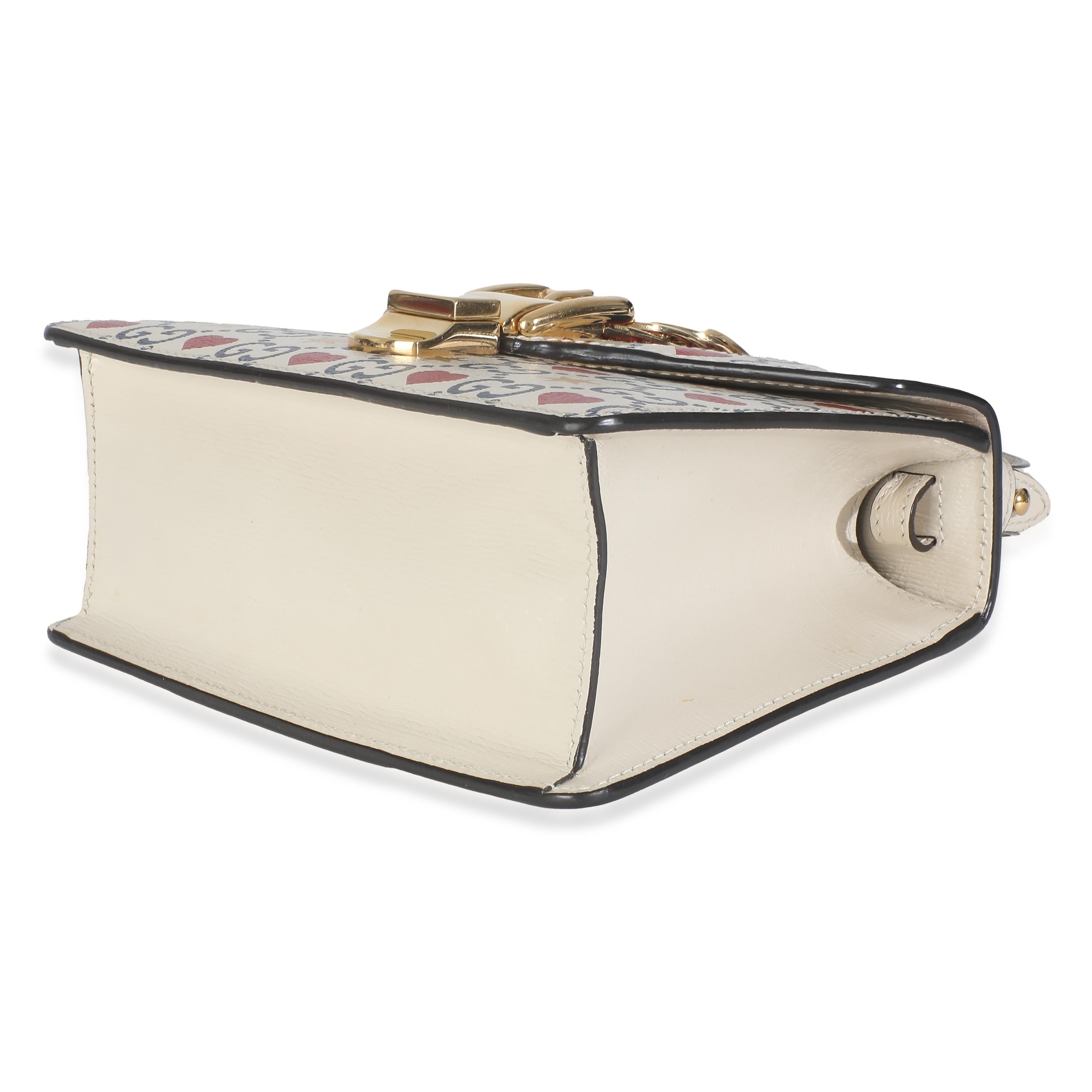 Gucci Ivory Calfskin Valentine's Day Mini Sylvie Top Handle For Sale 1