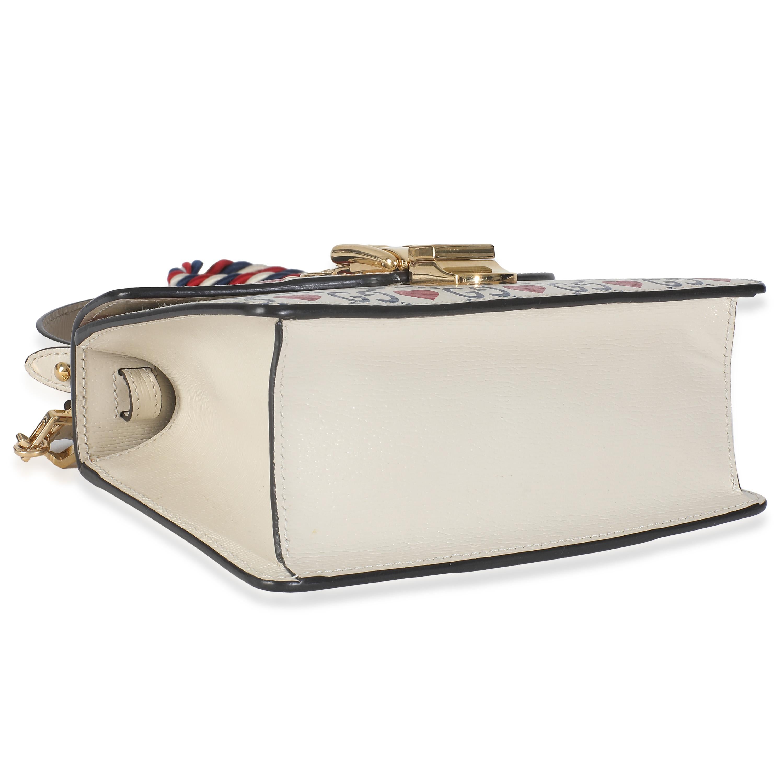 Gucci Ivory Calfskin Valentine's Day Mini Sylvie Top Handle For Sale 2