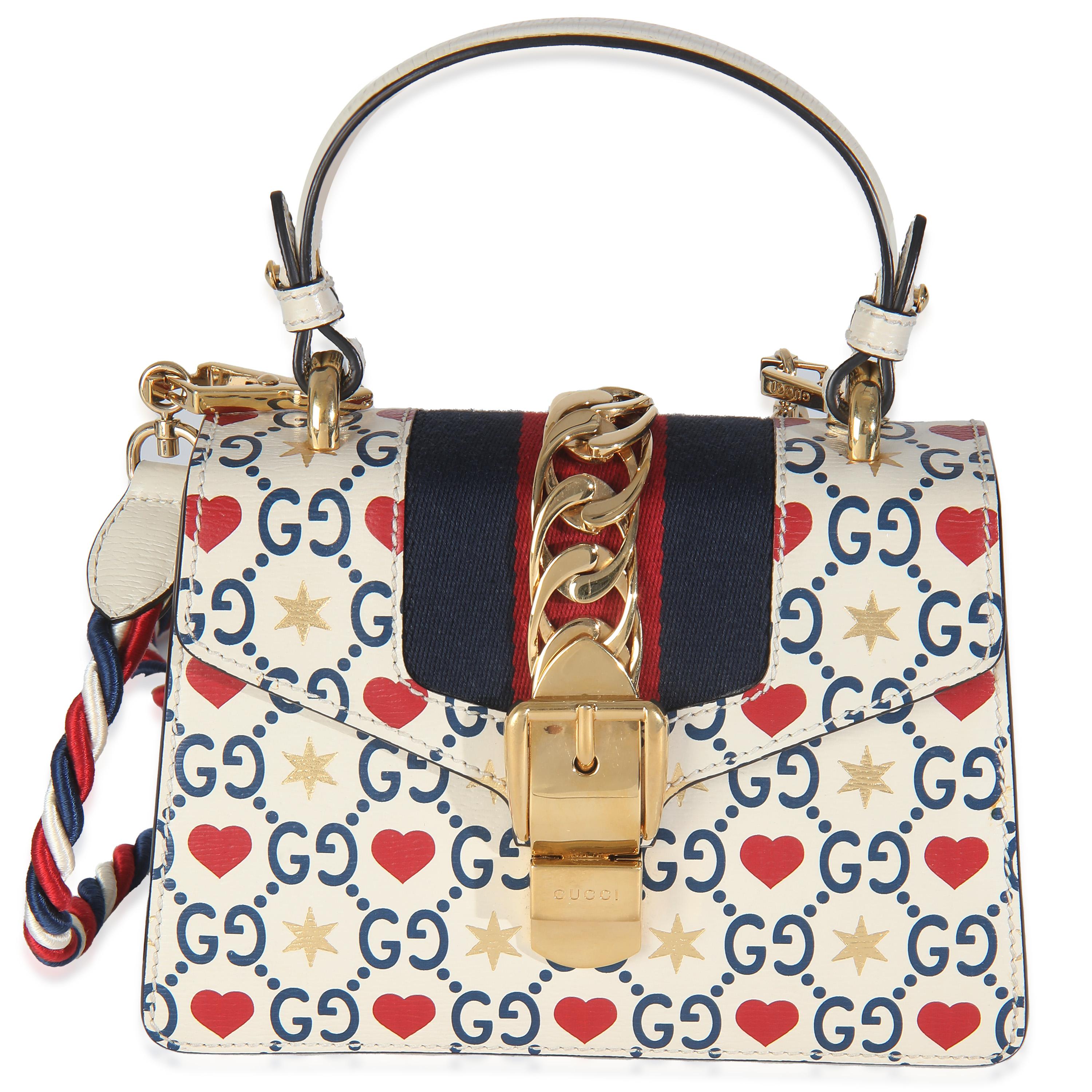 Gucci Ivory Calfskin Valentine's Day Mini Sylvie Top Handle For Sale