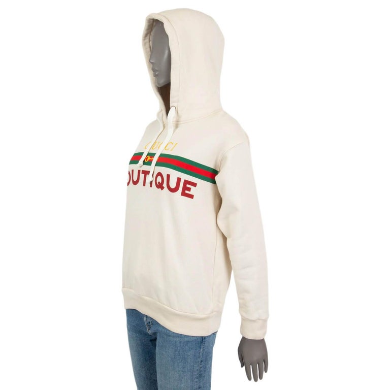 GUCCI ivory cotton 2020 BOUTIQUE OVERSIZED HOODIE Sweater XXS For
