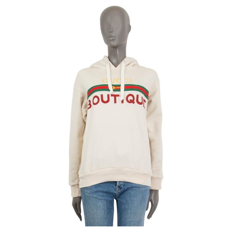 GUCCI ivory cotton 2020 BOUTIQUE OVERSIZED HOODIE Sweater XXS For Sale at  1stDibs