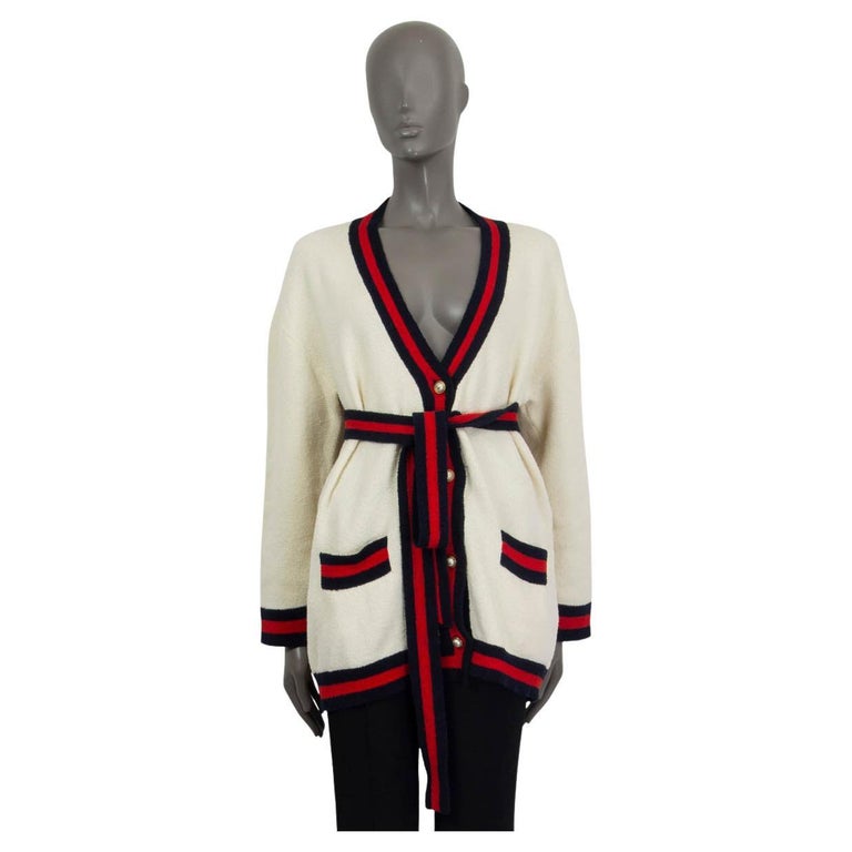 GUCCI ivory cotton OVERSIZED BLIND FOR LOVE Cardigan Sweater Vest M at  1stDibs | gucci blind for love sweater