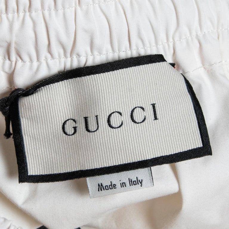 Gucci Ivory Cotton Web Stripe Trim Detailed Shorts M at 1stDibs