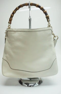 Gucci Ivory Diana Handbag With Bamboo Handle