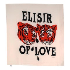 Gucci Ivory Elisir Of Love Tiger Silk Blend Shawl