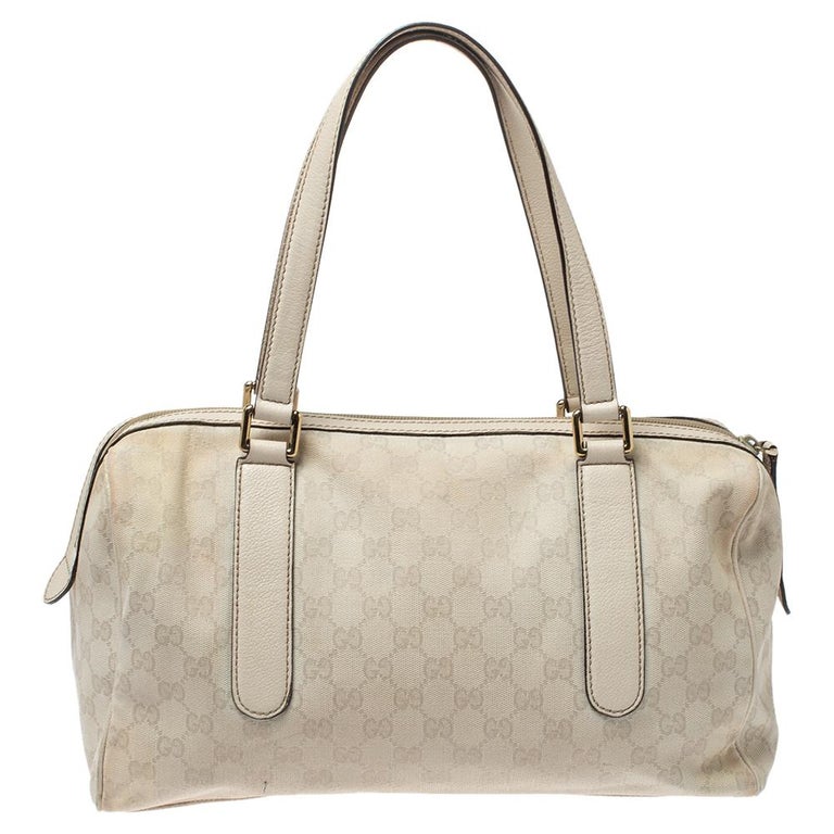 Gucci Off White Boston Leather Handbag 000 58 0093 - Excellent
