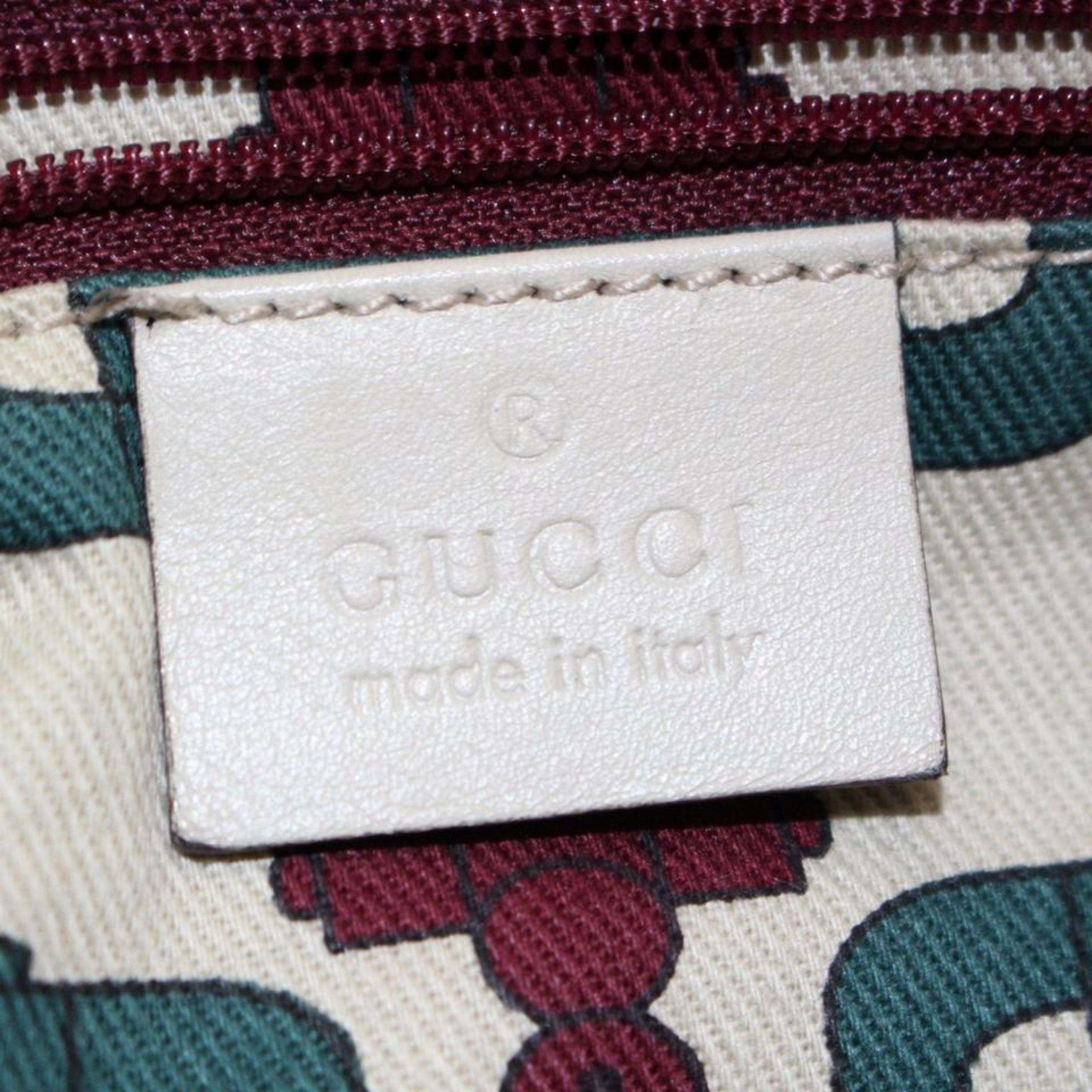 Gucci Ivory Guccissima D Ring Hobo 868308 Cream Leather Shoulder Bag In Good Condition For Sale In Forest Hills, NY