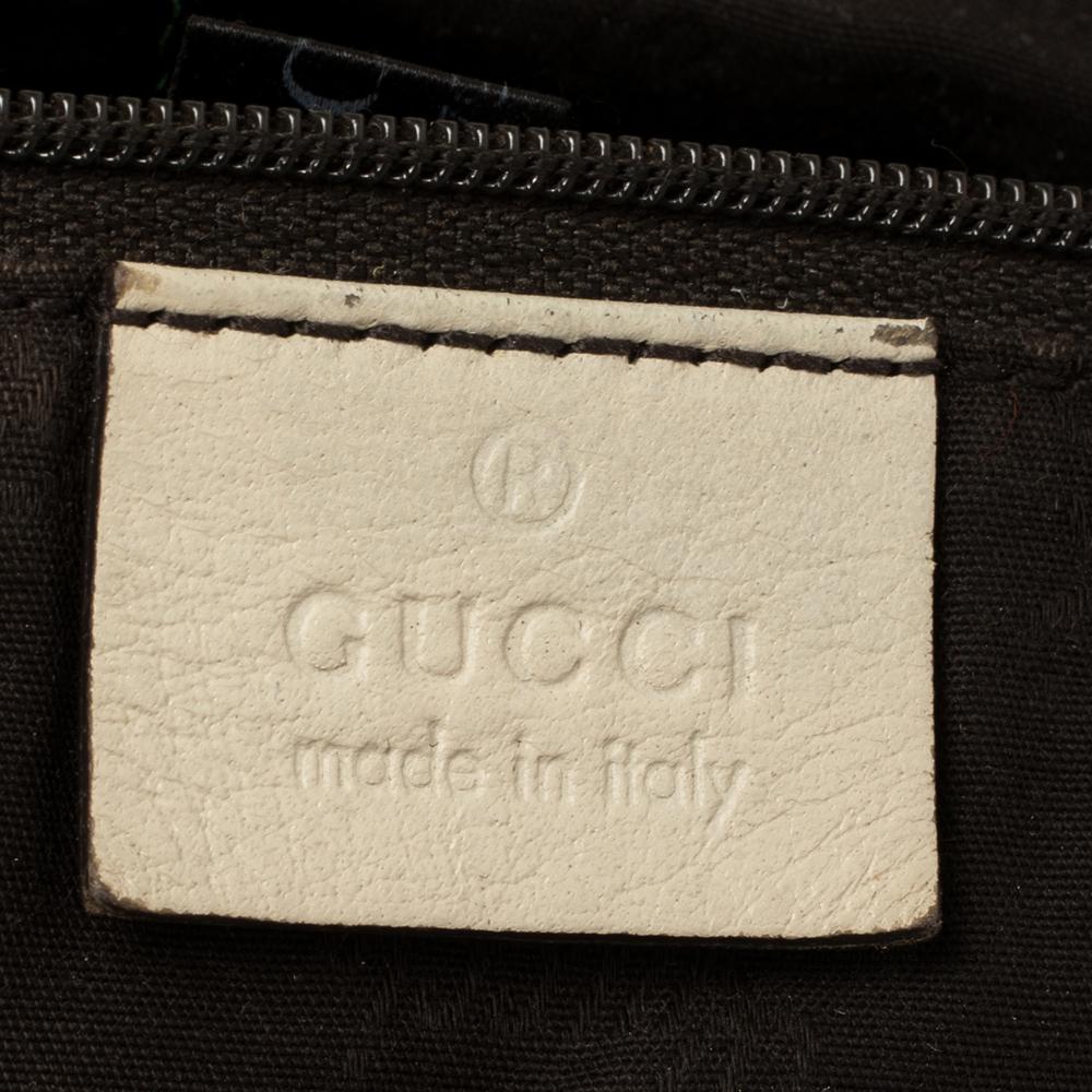 Gucci Ivory Guccissima Leather Medium New Ladies Web Hobo 7