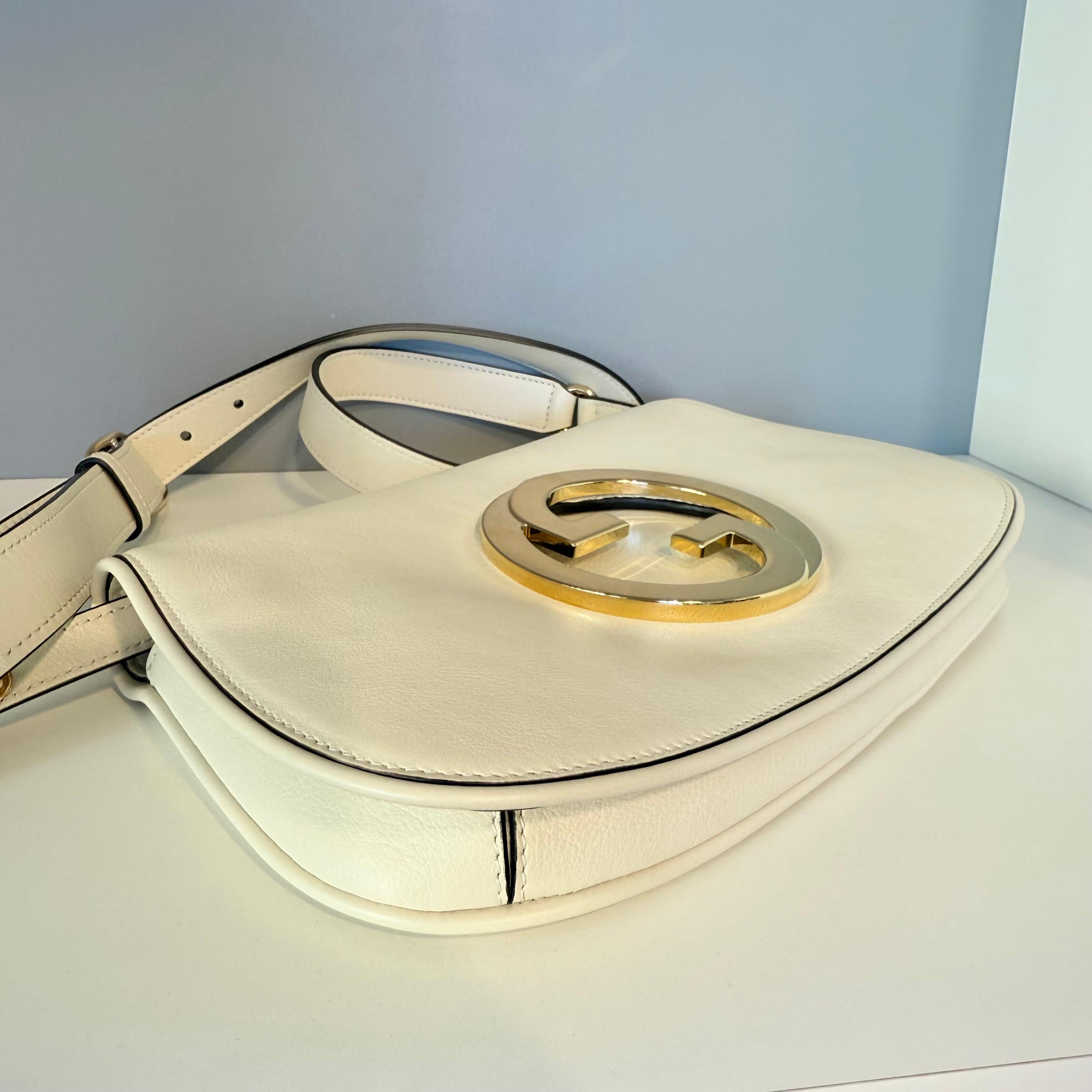 Gucci Blondie Tasche aus elfenbeinfarbenem Leder im Angebot 1
