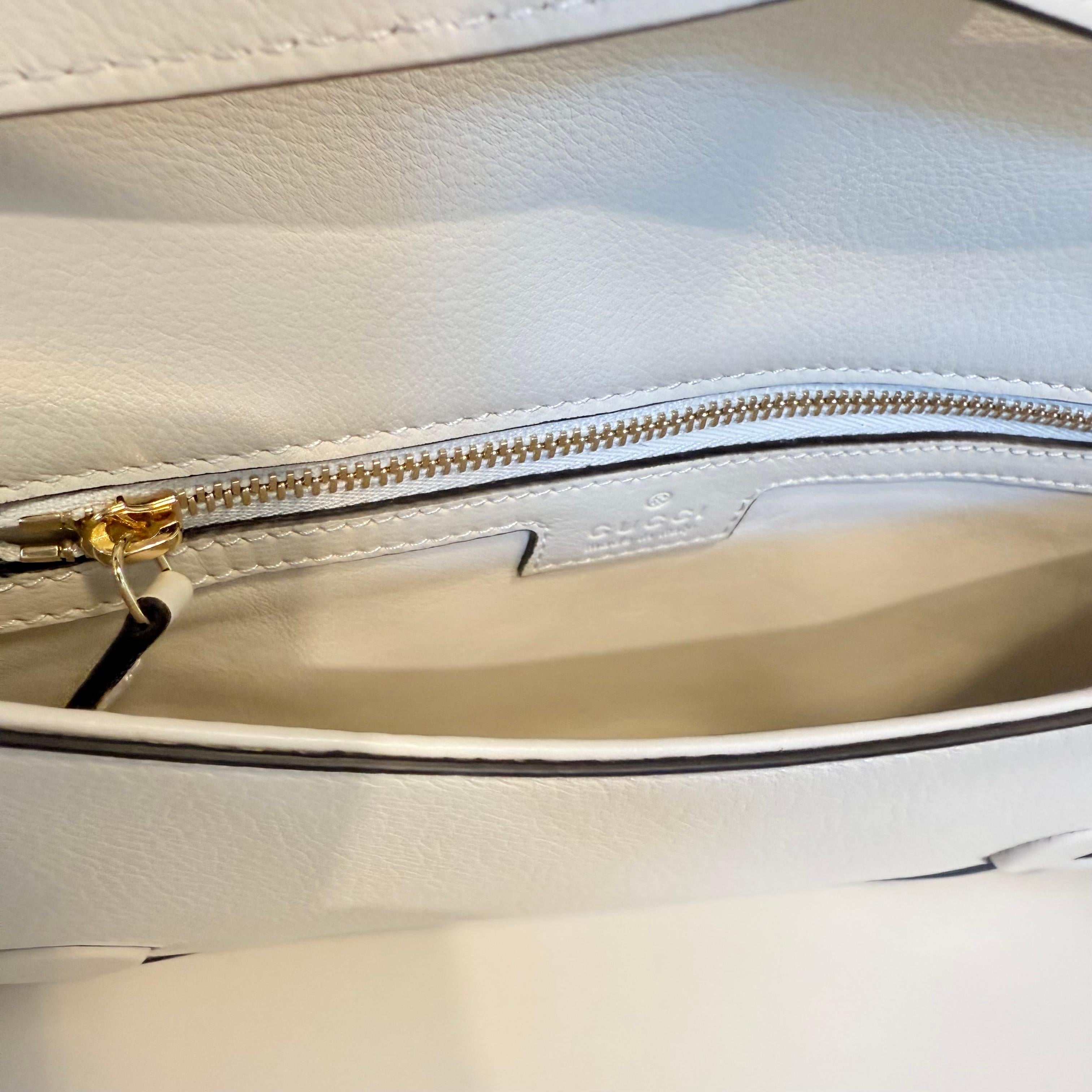 Gucci Blondie Tasche aus elfenbeinfarbenem Leder im Angebot 3
