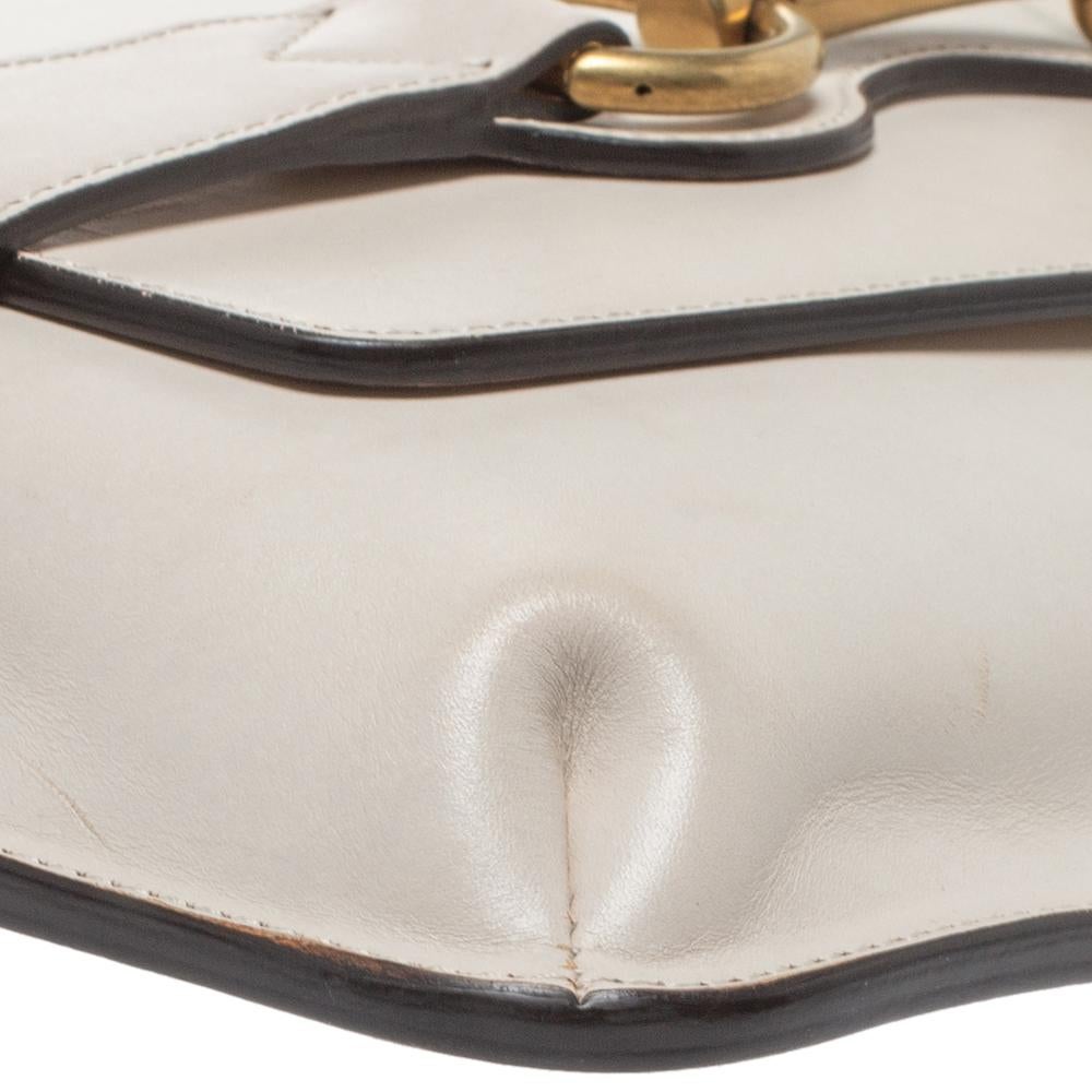 Women's Gucci Ivory Leather Bright Bit Oversized Clutch