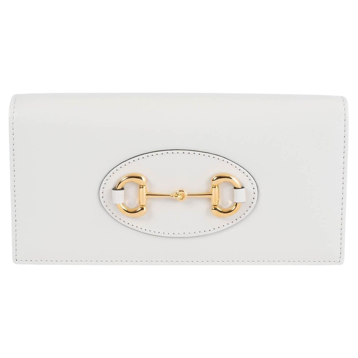 GUCCI ivory leather HORSEBIT 1955 Wallet on Chain WOC Bag
