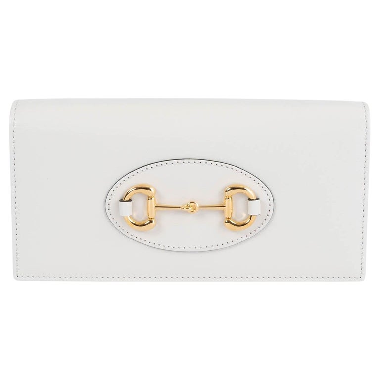 GUCCI ivory leather HORSEBIT 1955 Wallet on Chain WOC Bag at