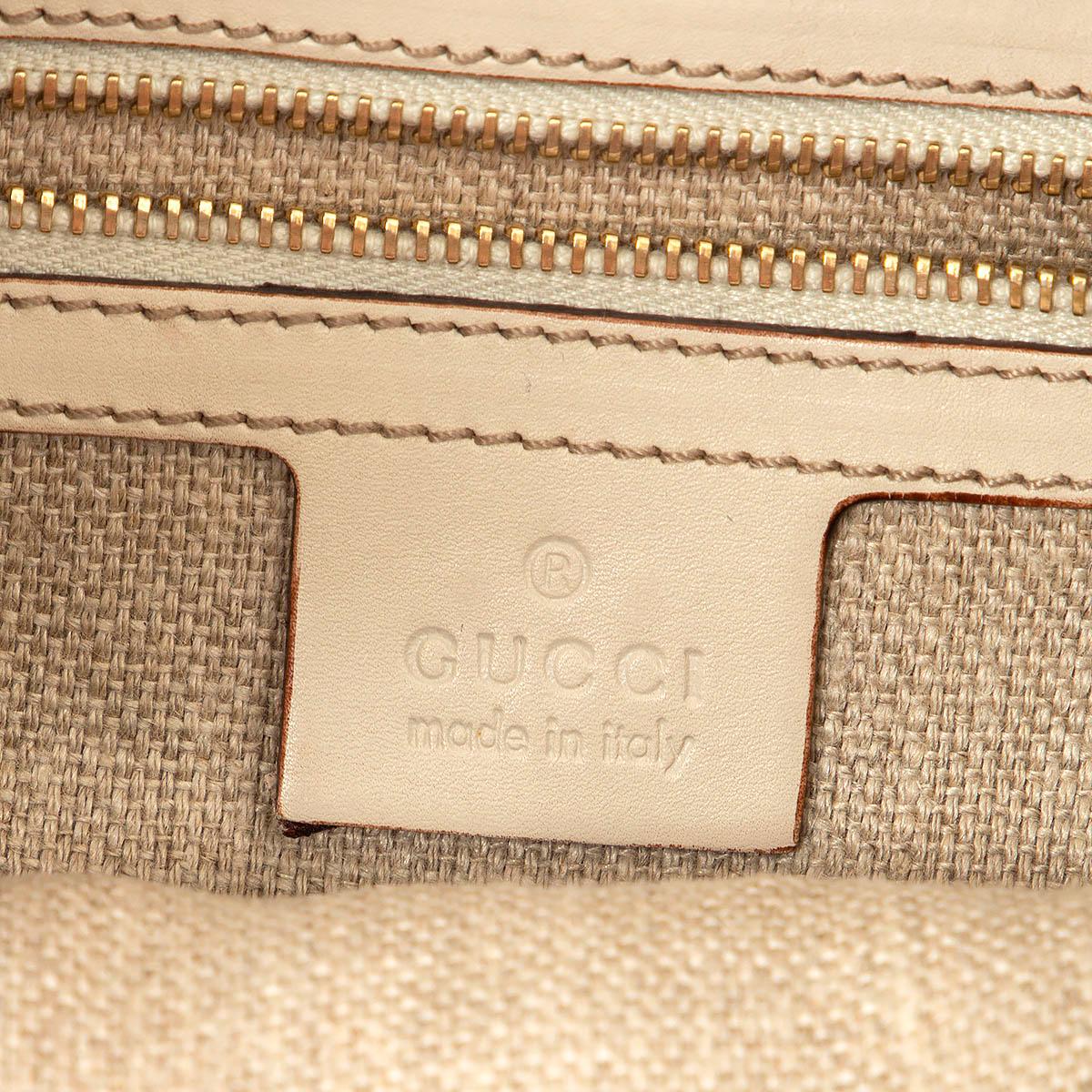 Beige GUCCI ivory leather JACKIE O BOUVIER MEDIUM HOBO Shoulder Bag