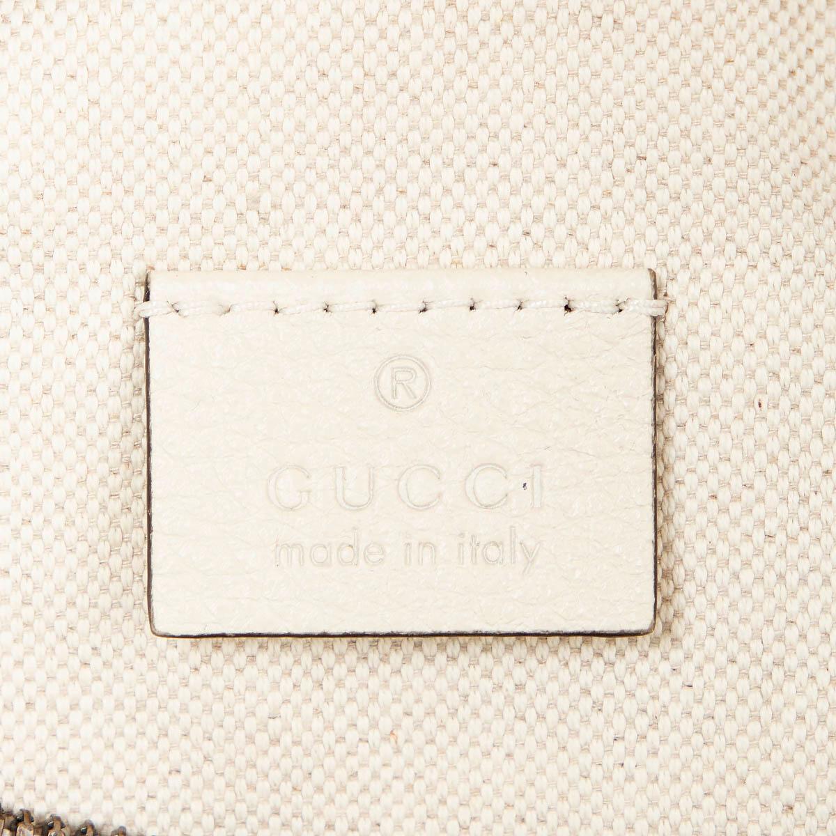 GUCCI ivory leather OVERSIZED LOGO Belt Bag In New Condition In Zürich, CH