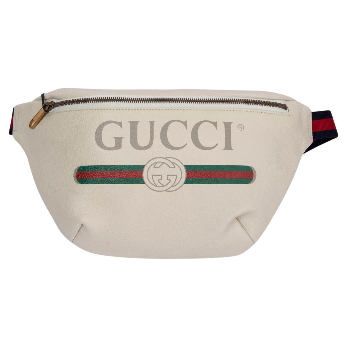 GUCCI ivory leather OVERSIZED LOGO Belt Bag at 1stDibs | gucci common ...