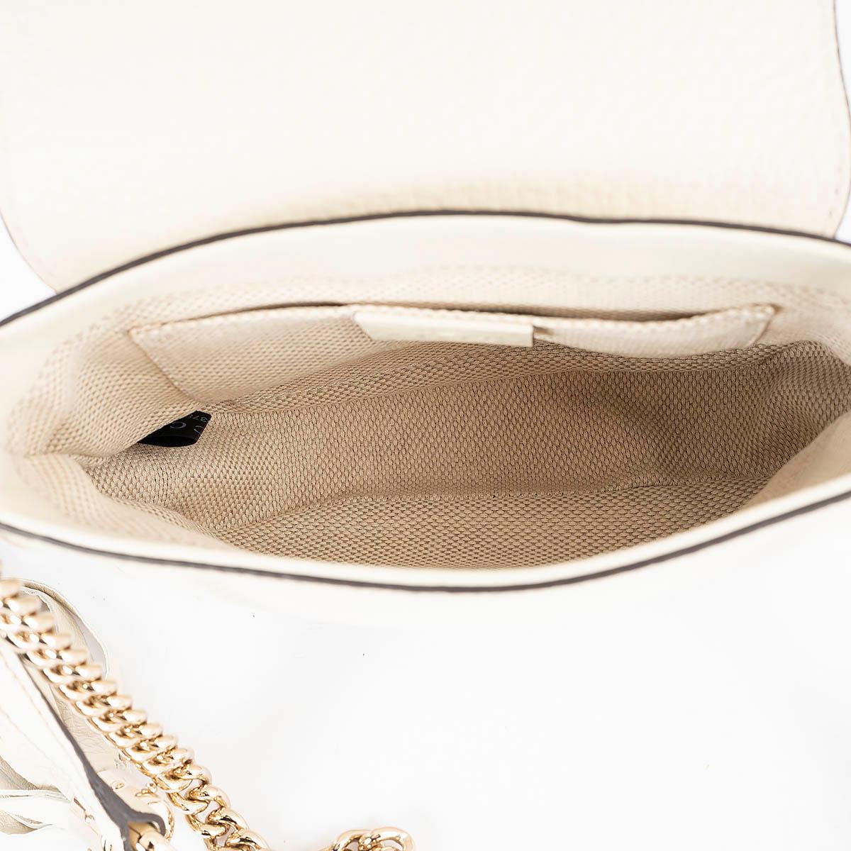 GUCCI ivory leather SMALL SOHO FLAP Shoulder Bag In Excellent Condition For Sale In Zürich, CH