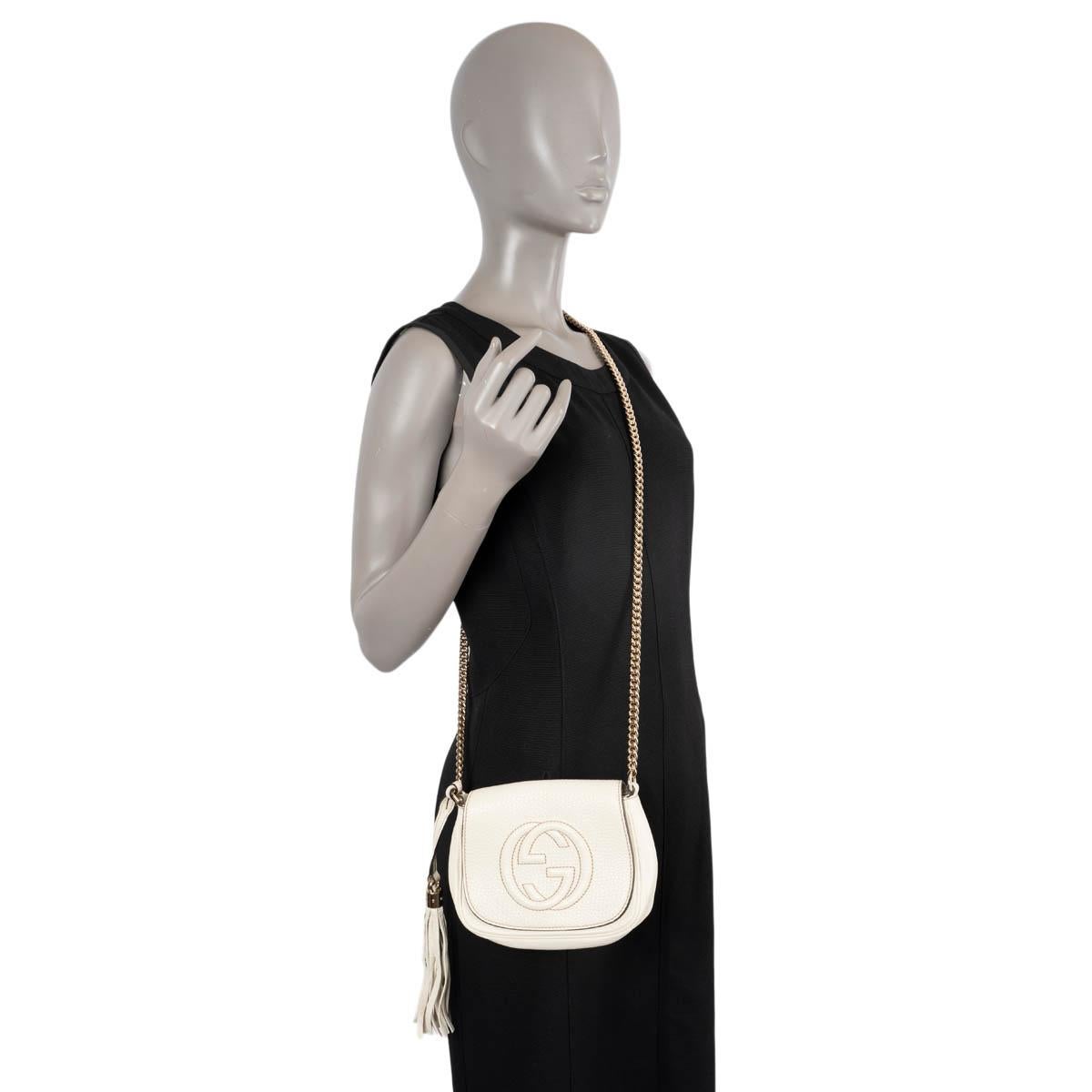 GUCCI ivory leather SMALL SOHO FLAP Shoulder Bag For Sale 1