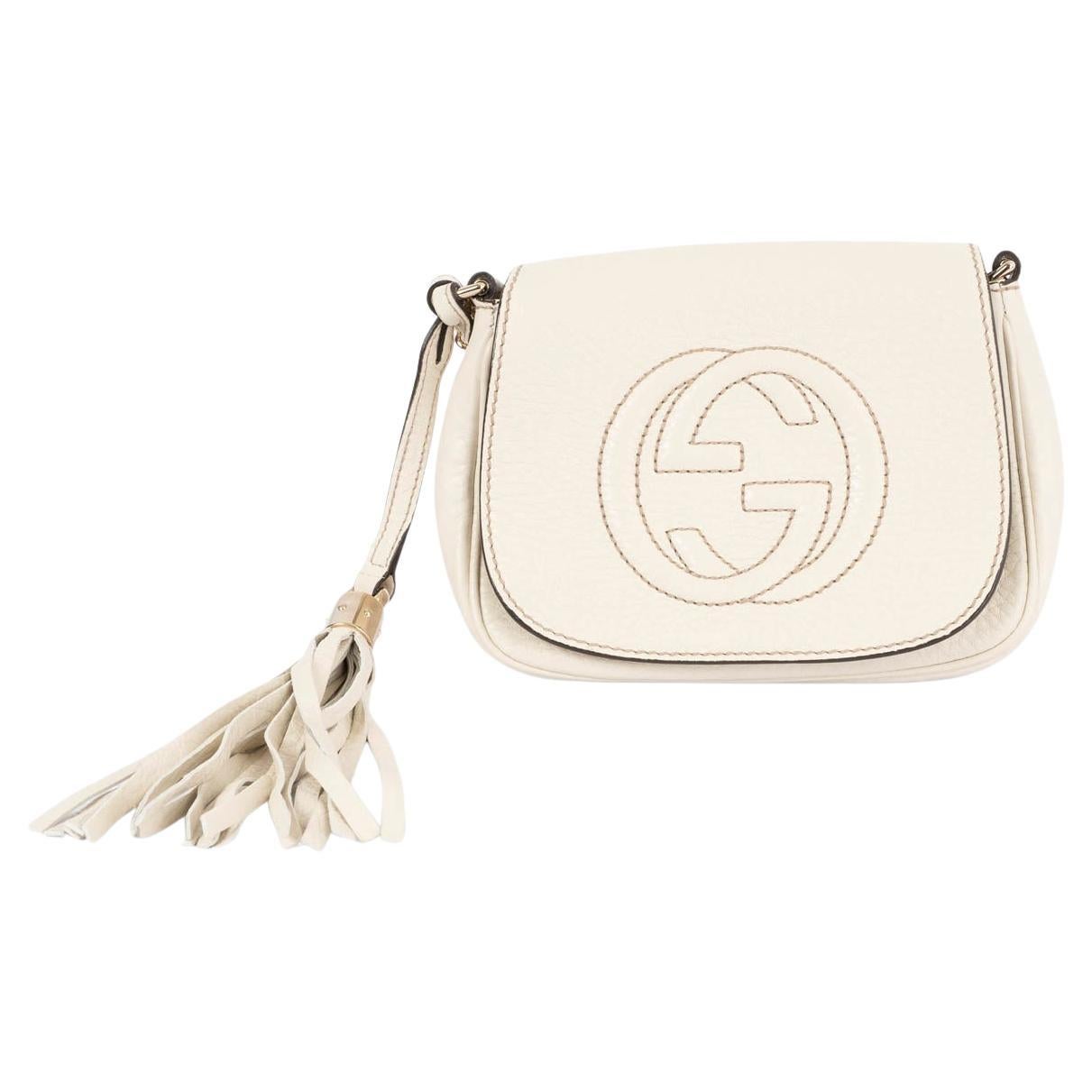 GUCCI ivory leather SMALL SOHO FLAP Shoulder Bag For Sale