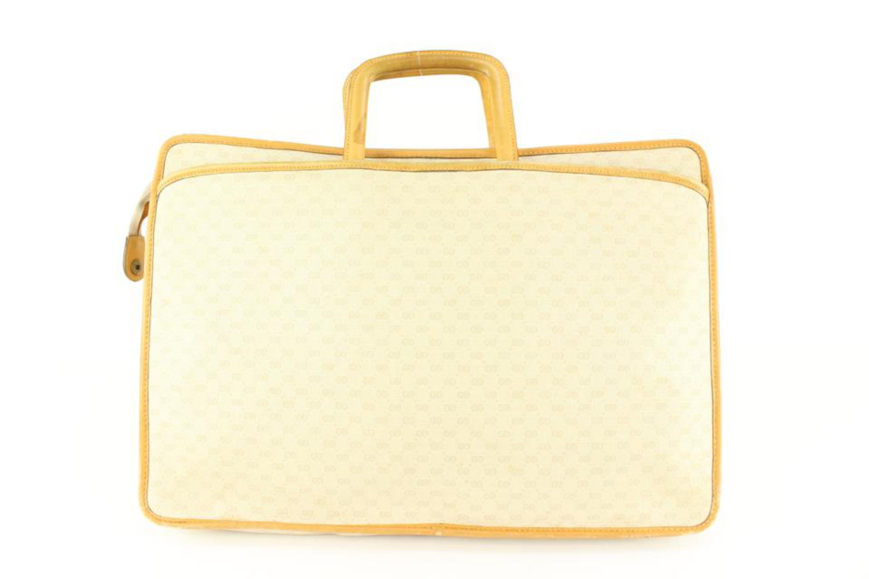 Yellow Gucci Ivory Micro GG Attache Briefcase 15gz510s
