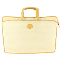 Used Gucci Ivory Micro GG Attache Briefcase 15gz510s