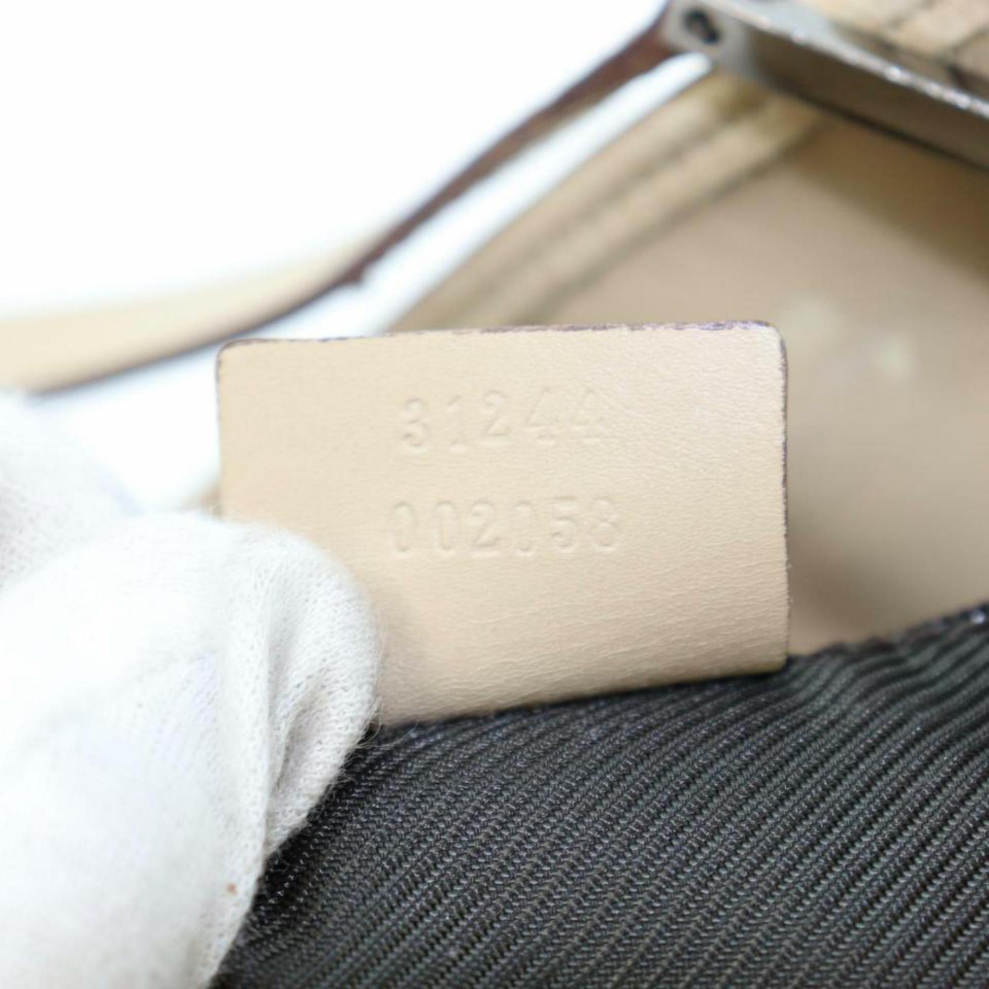 Gucci Ivory Monogram Bucket Shopper 870057 Beige Canvas Tote For Sale 6