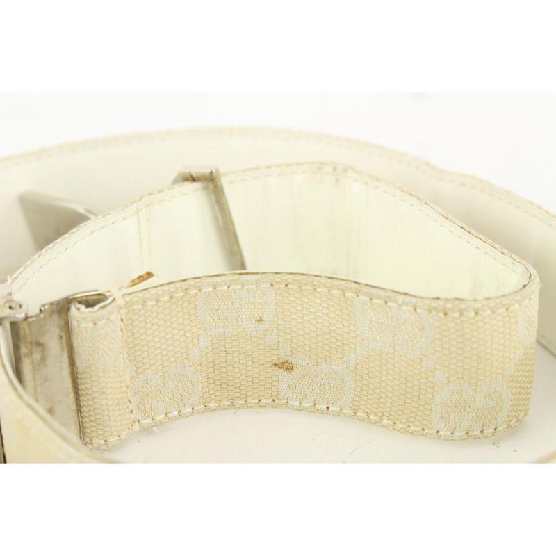 Gucci - Ceinture ivoire à monogramme GG 2G929 en vente 6