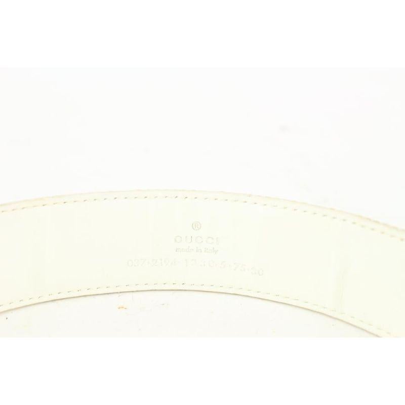 Gucci - Ceinture ivoire à monogramme GG 2G929 Bon état - En vente à Dix hills, NY