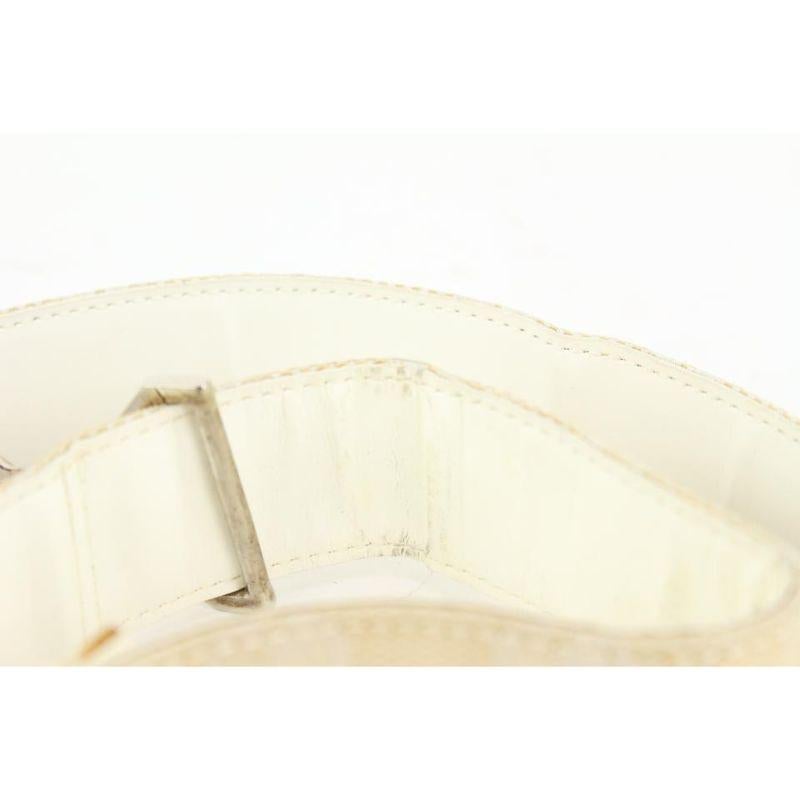 Gucci Ivory Monogram GG Belt 2G929 For Sale 1