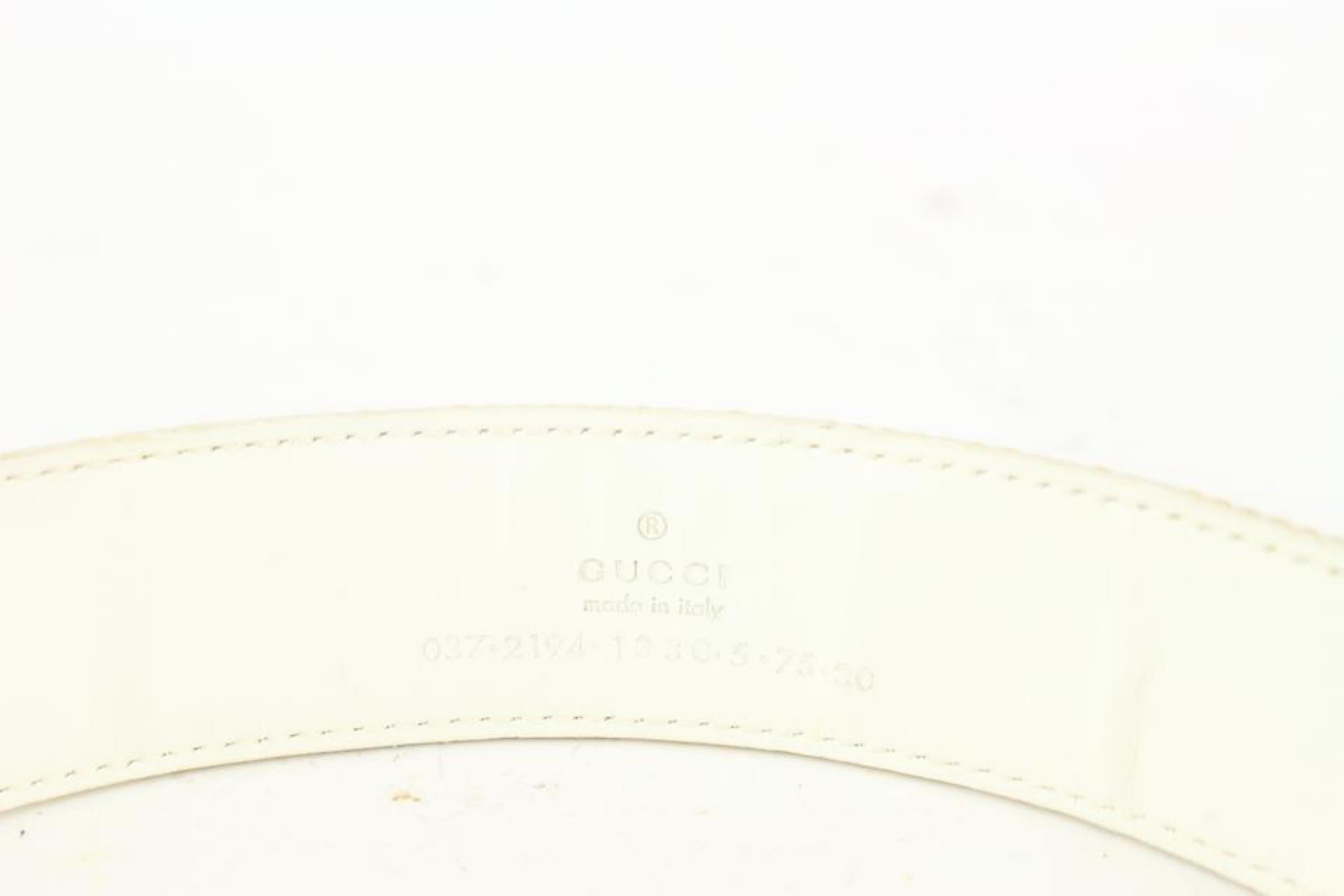 Gucci Ivory Monogram GG Belt 2G929 For Sale 4