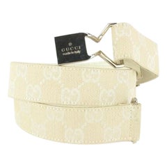 Vintage Gucci Ivory Monogram GG Belt 2G929