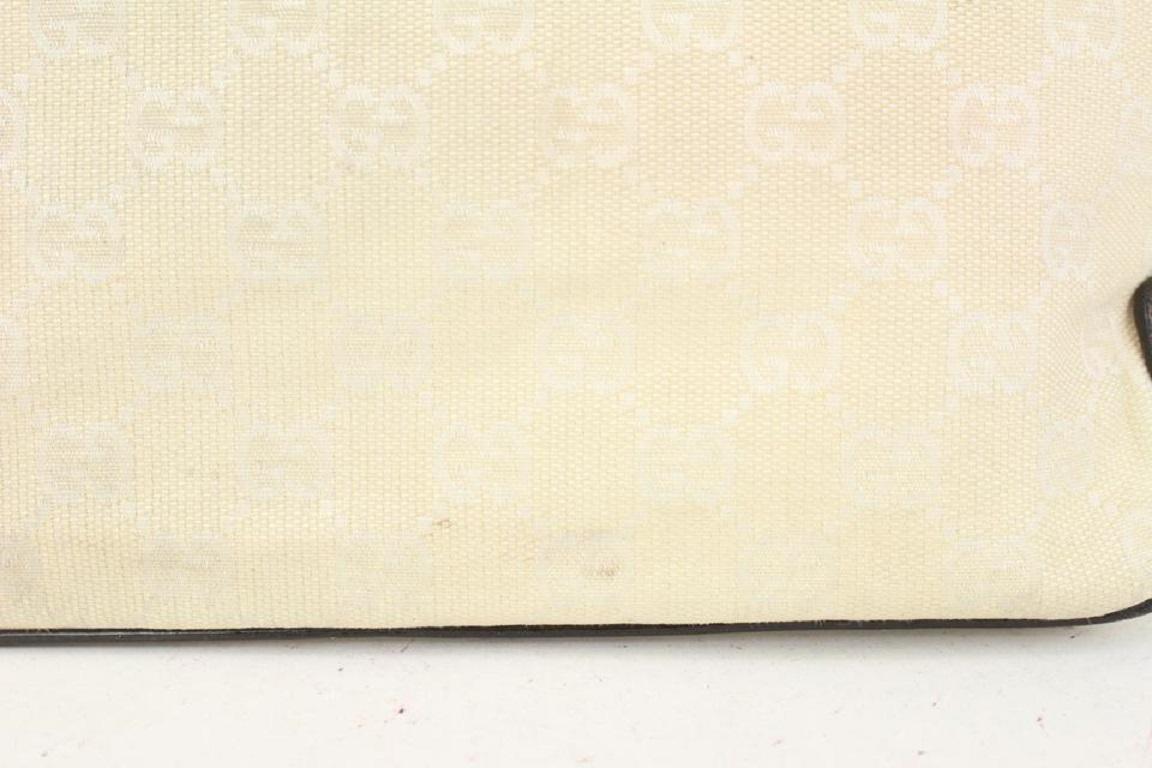 Gucci Elfenbein Monogramm GG Gürtel Motiv Tote Tasche 93ggs727 im Angebot 5