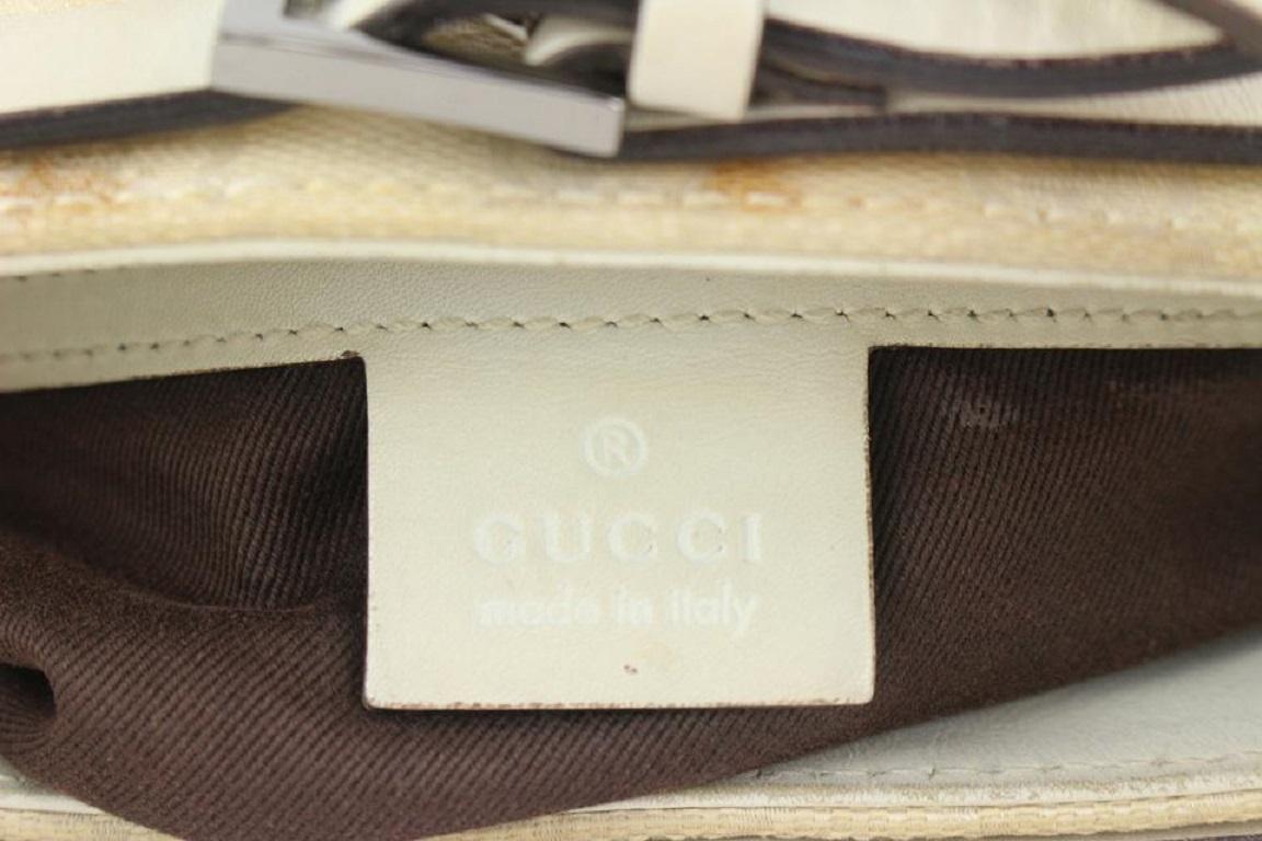 Gucci - Sac fourre-tout ivoire à motif de ceinture GG et monogramme 93ggs727 Pour femmes en vente