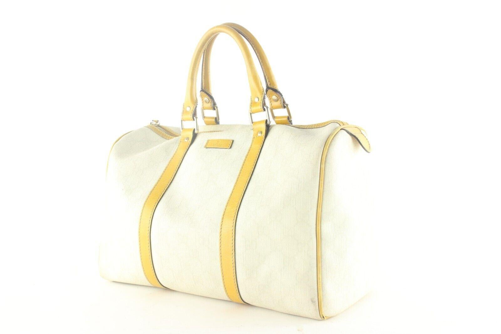 Gucci Ivory Monogram GG Joy Boston Bag Supreme 2GK103K For Sale 6