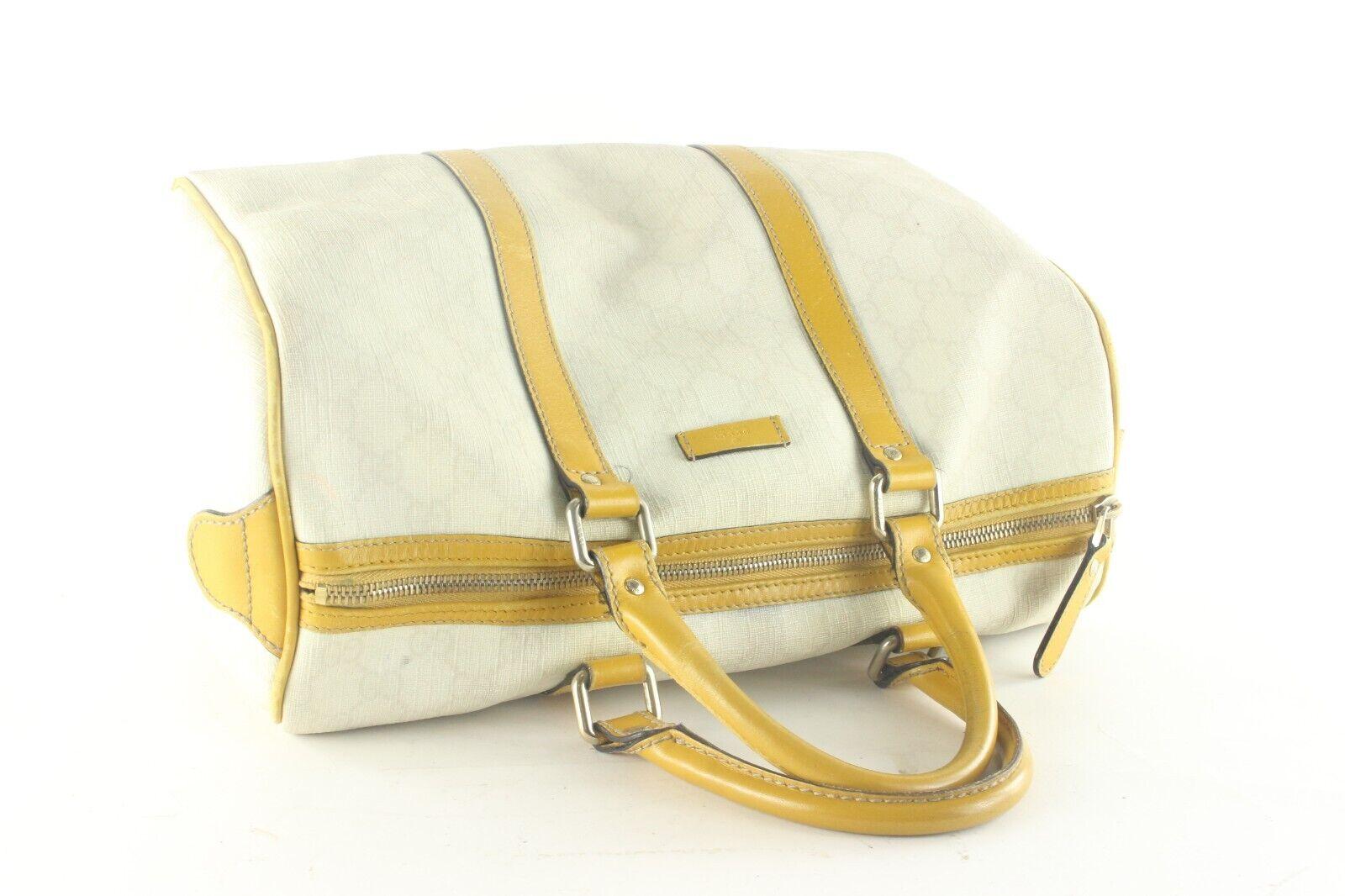 Gucci Ivory Monogram GG Joy Boston Bag Supreme 2GK103K For Sale 4