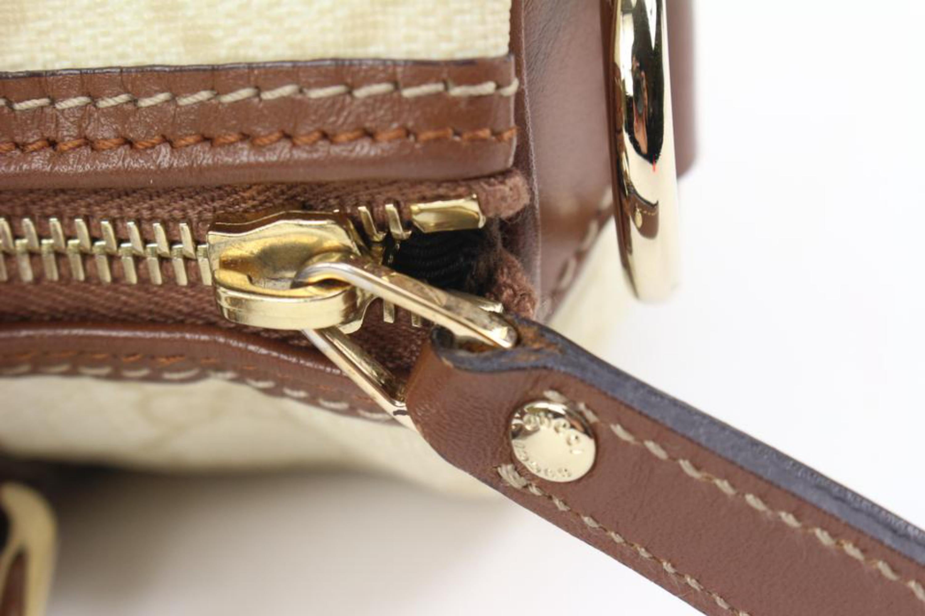 Women's Gucci Ivory Monogram GG Supreme Joy Boston Mini Bag 7g34s