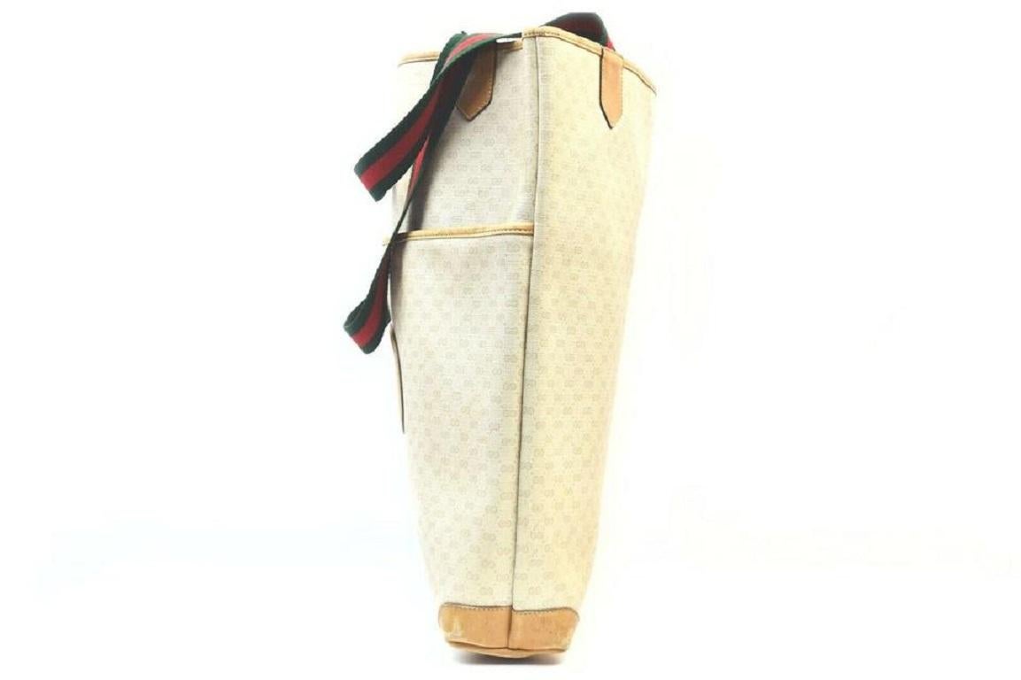 Gucci Ivory Monogram Micro GG Web Handle Tote Bag 862786 1