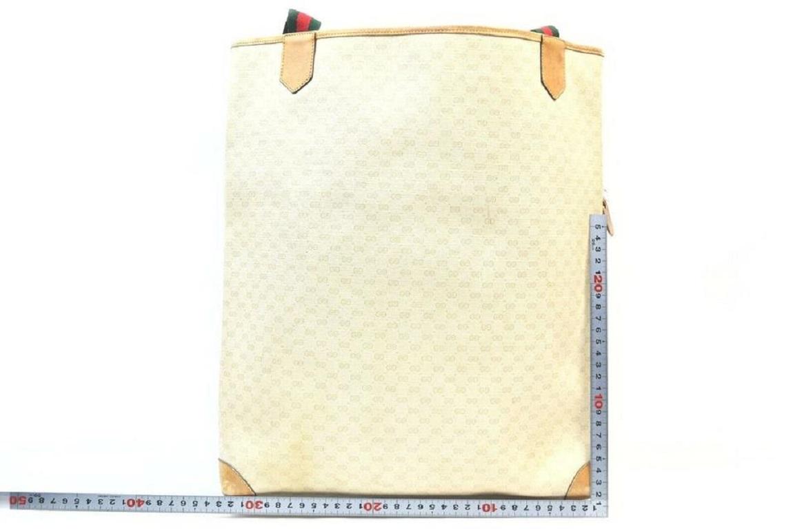 Gucci Ivory Monogram Micro GG Web Handle Tote Bag 862786 2